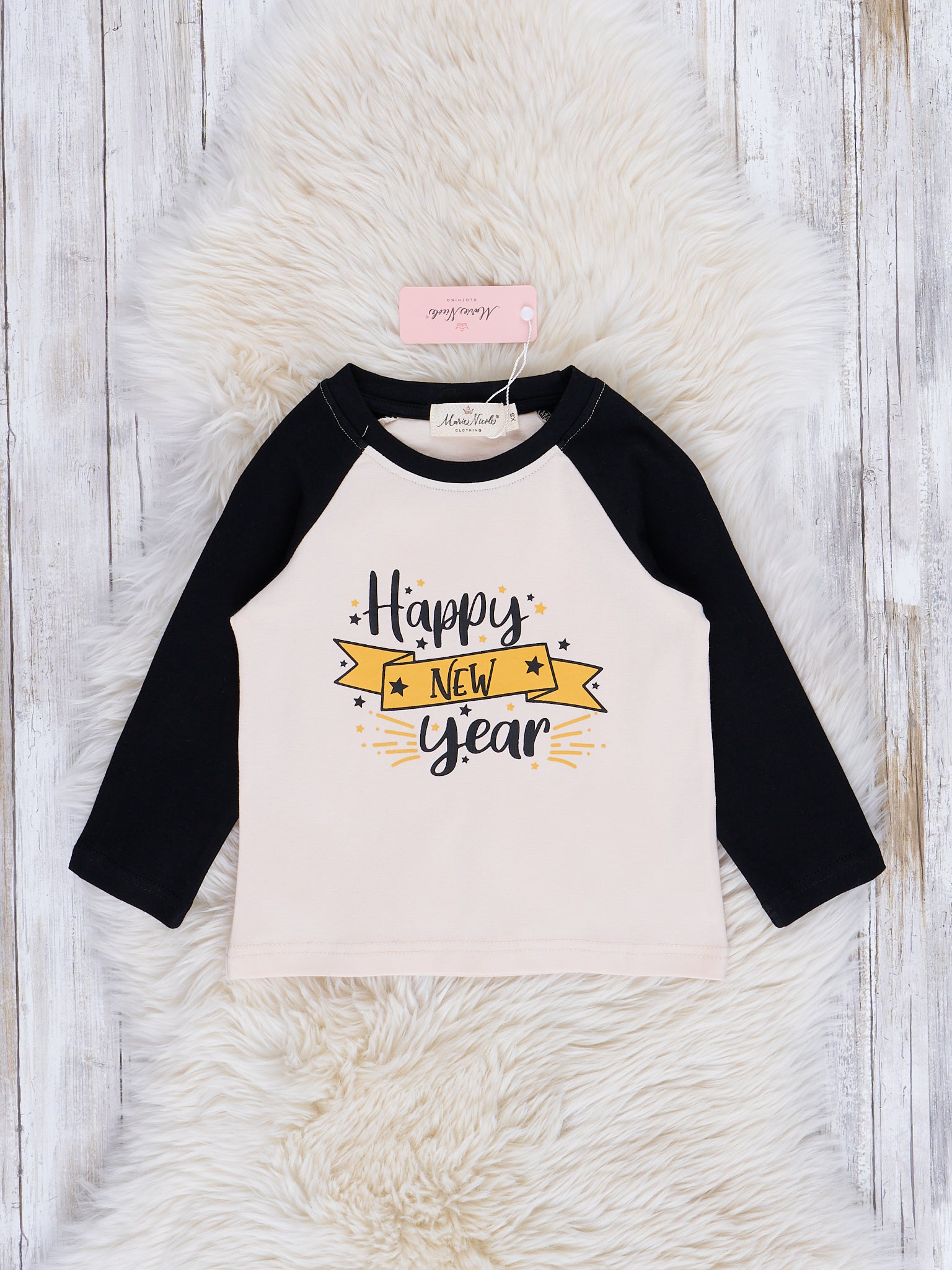 Happy New Year Raglan Shirt - Marie Nicole Clothing