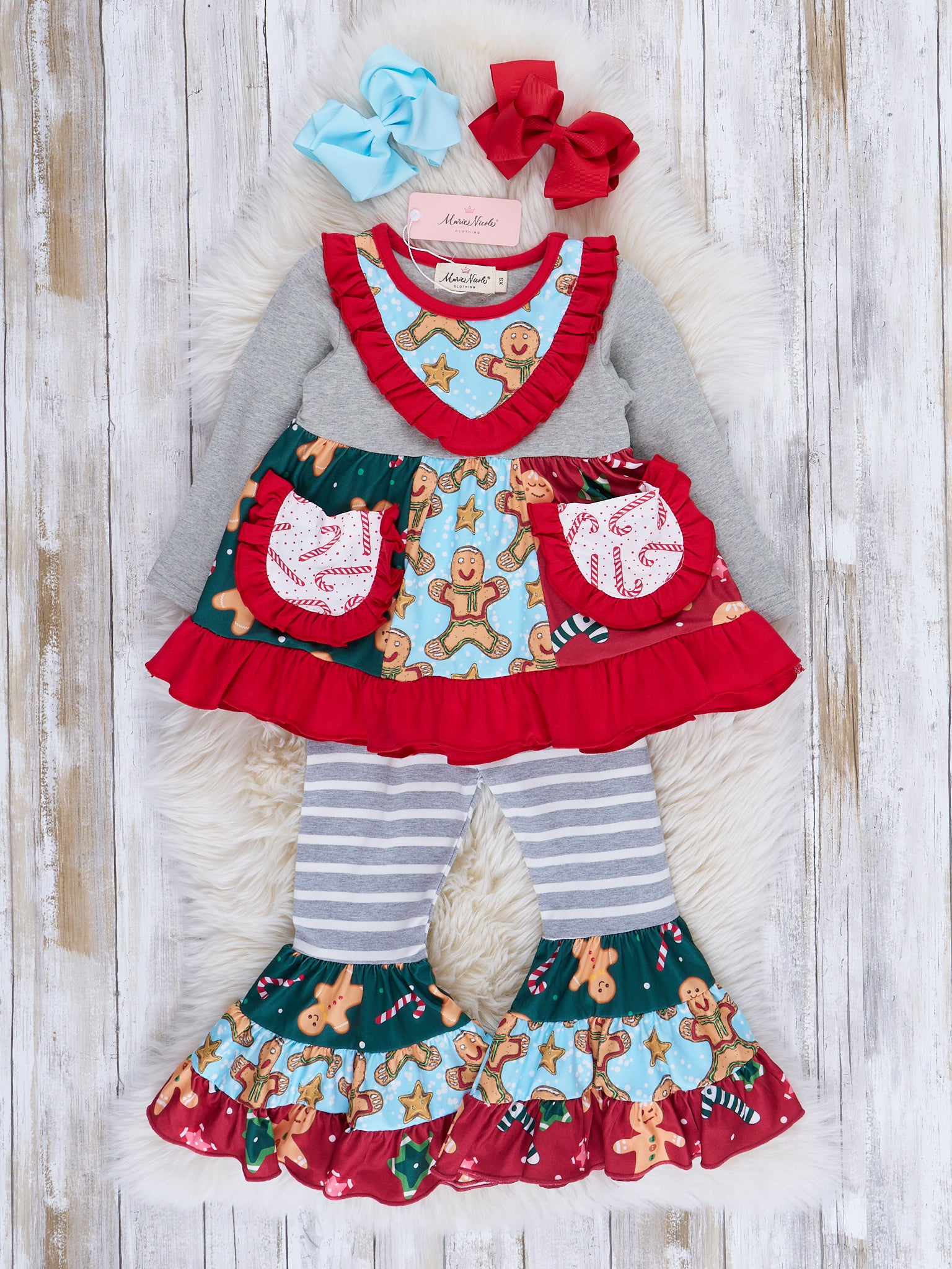 Christmas Confetti Ruffle Outfit - Marie Nicole Clothing