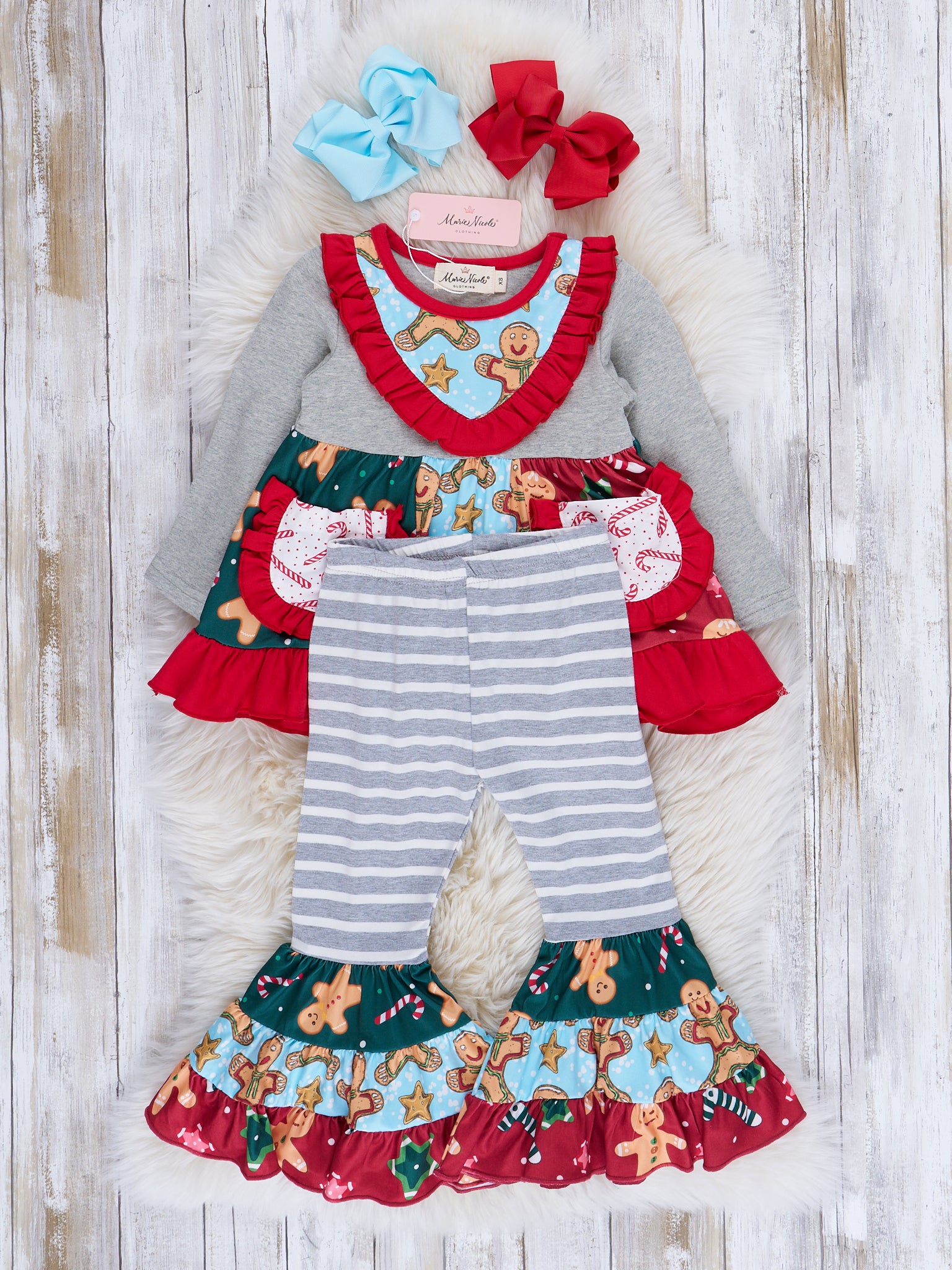 Christmas Confetti Ruffle Outfit - Marie Nicole Clothing