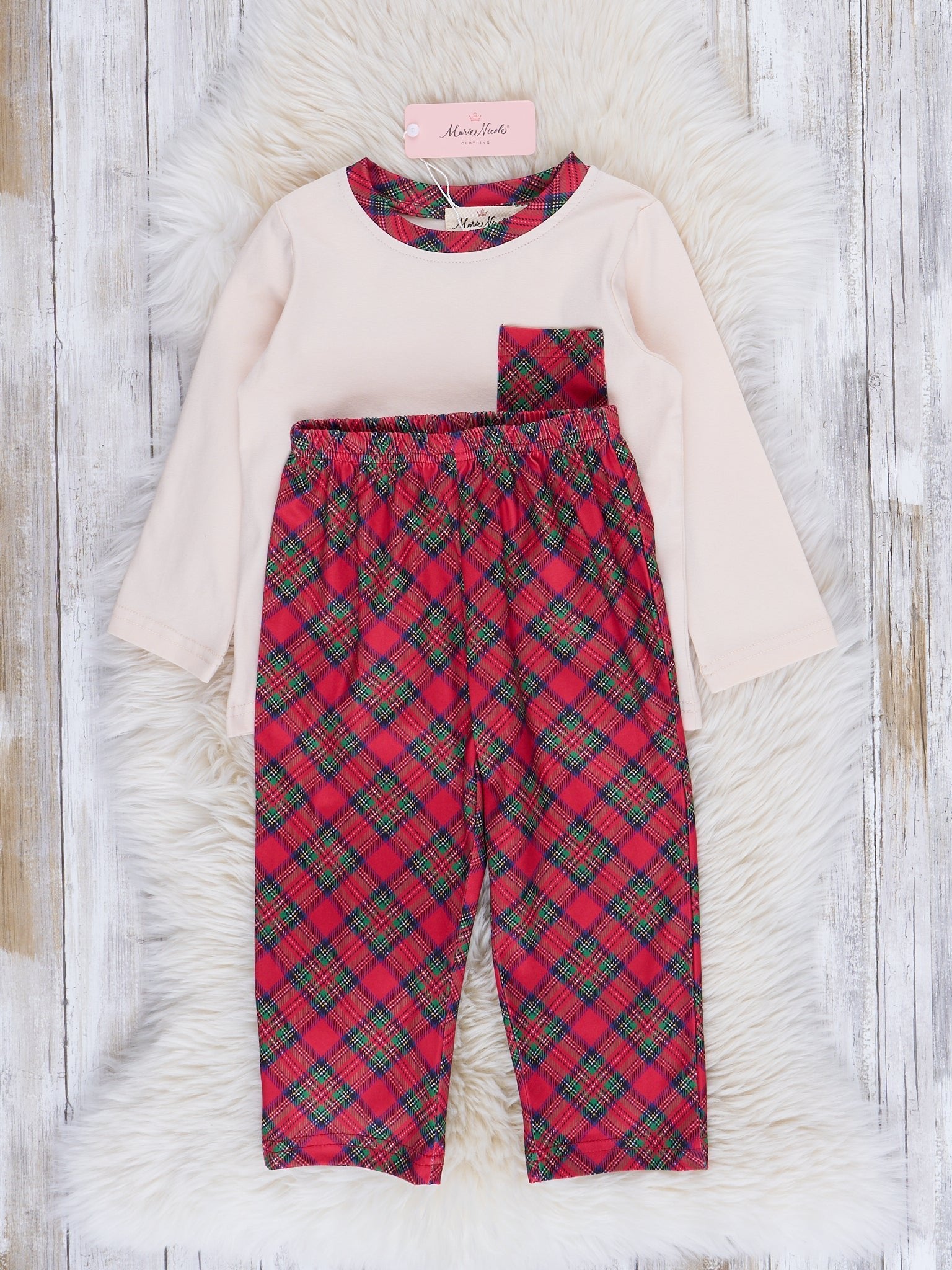 Red & White Tartan Pocket Outfit - Marie Nicole Clothing