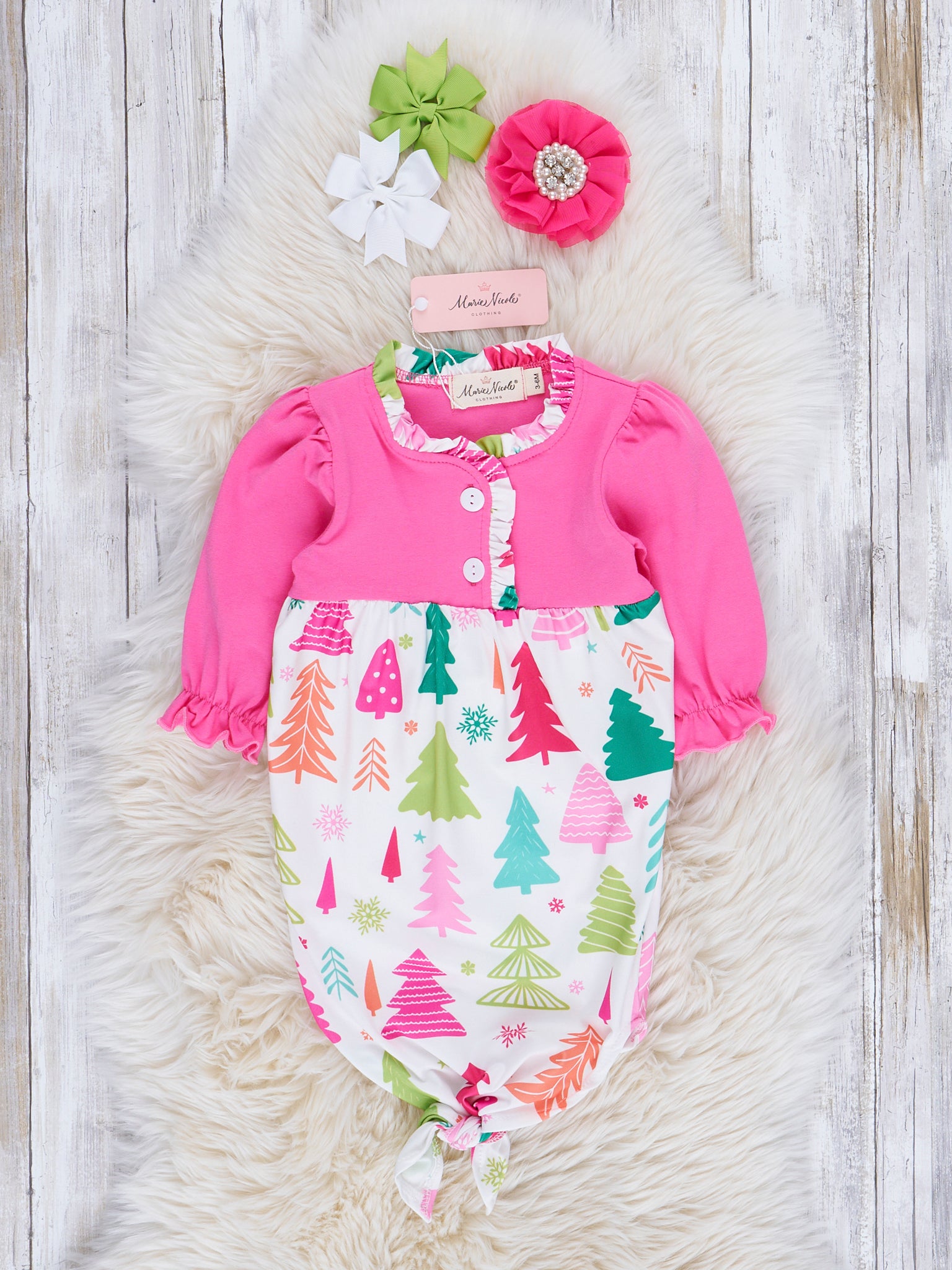 Pink Whimsy Trees Knot Gown - Marie Nicole Clothing