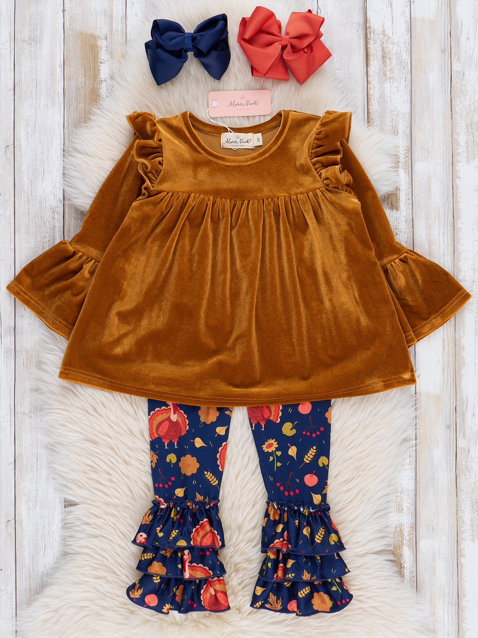 Crushed Velvet Turkey Outfit - Marie Nicole Clothing