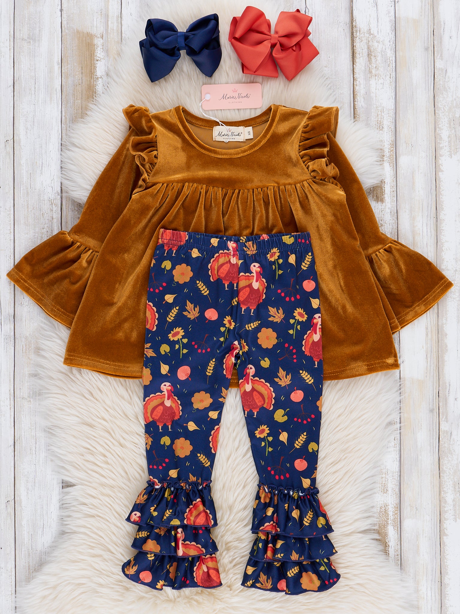 Crushed Velvet Turkey Outfit - Marie Nicole Clothing