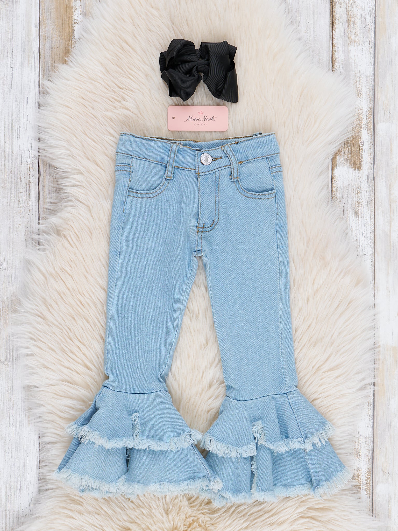 Distressed Bell Denim - Marie Nicole Clothing