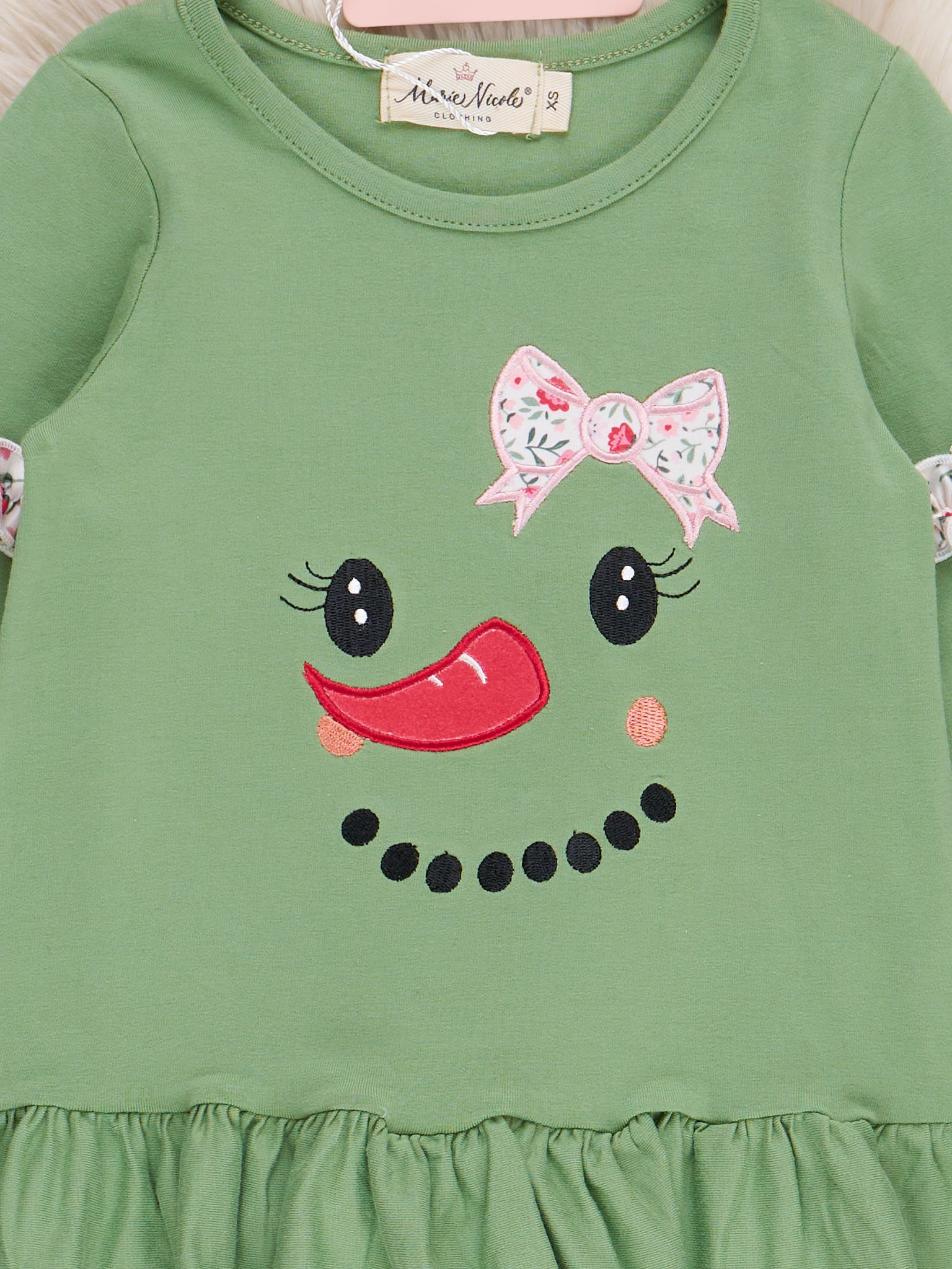 Green Floral Snowgirl Ruffle Outfit - Marie Nicole Clothing