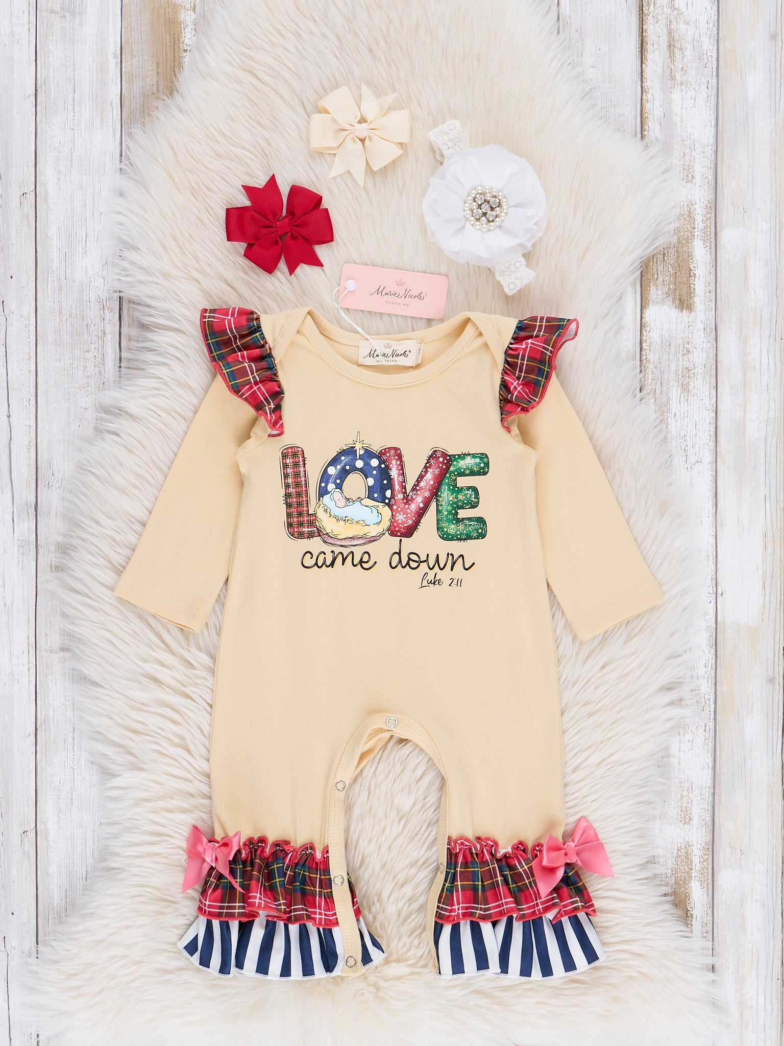 "Love Came Down" Ruffle Romper - Marie Nicole Clothing