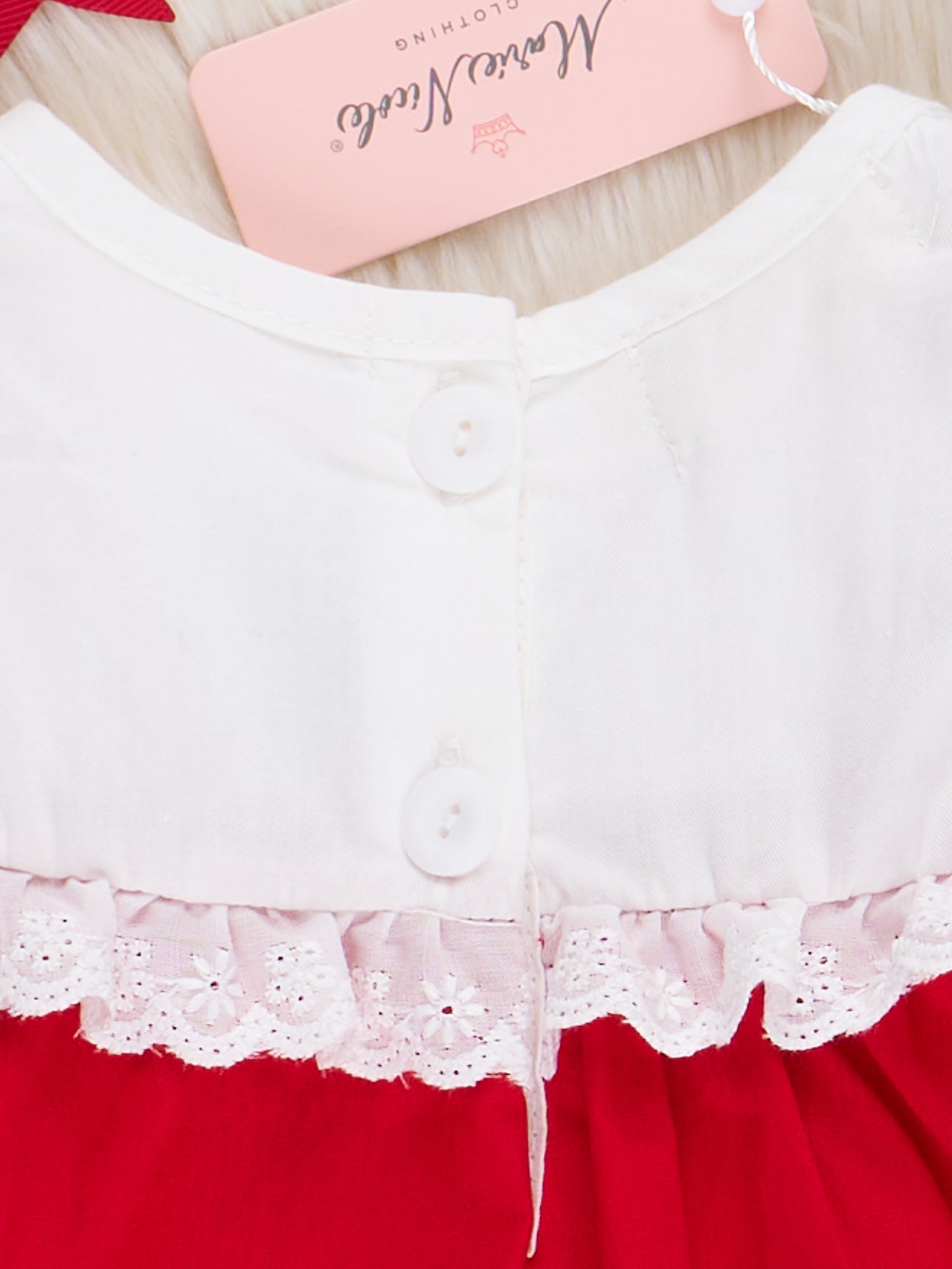 Red Embroidered "Joy" Bloomers Outfit - Marie Nicole Clothing