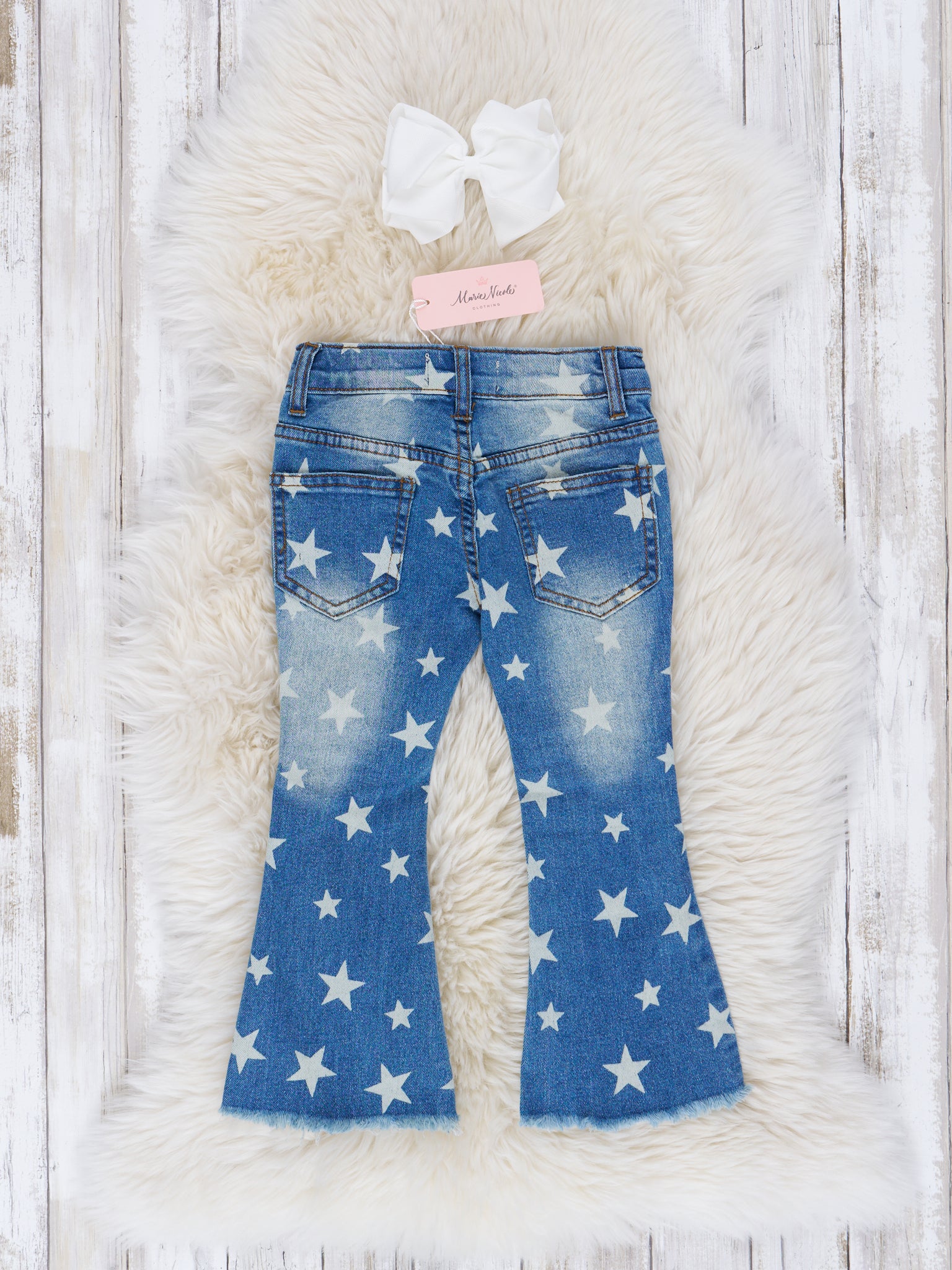 Super Stars Denim Flare Pants - Marie Nicole Clothing