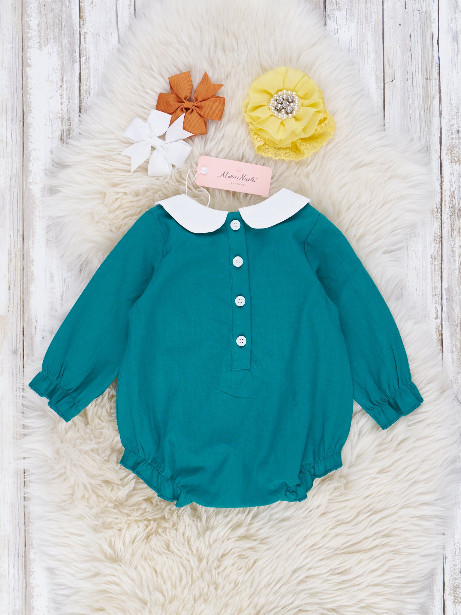 Ocean Blue Floral Romper - Marie Nicole Clothing