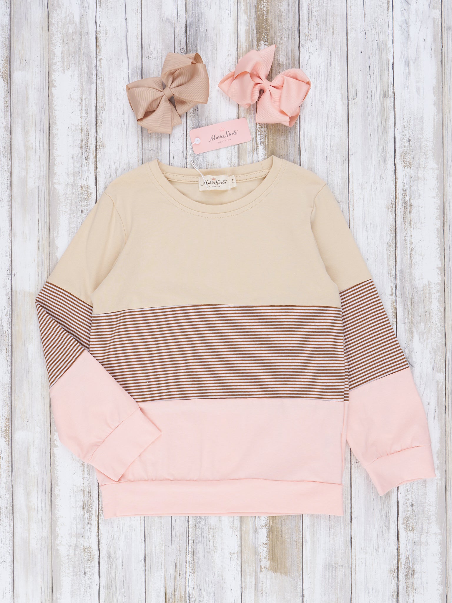 Pre - Teen Colorblock Crewneck Shirt - Marie Nicole Clothing