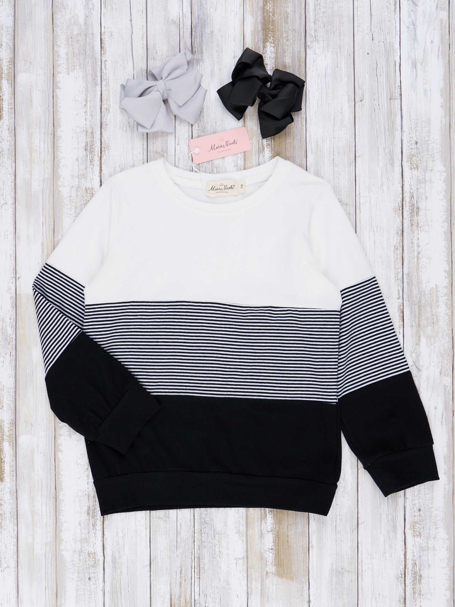 Pre - Teen Colorblock Crewneck Shirt - Marie Nicole Clothing
