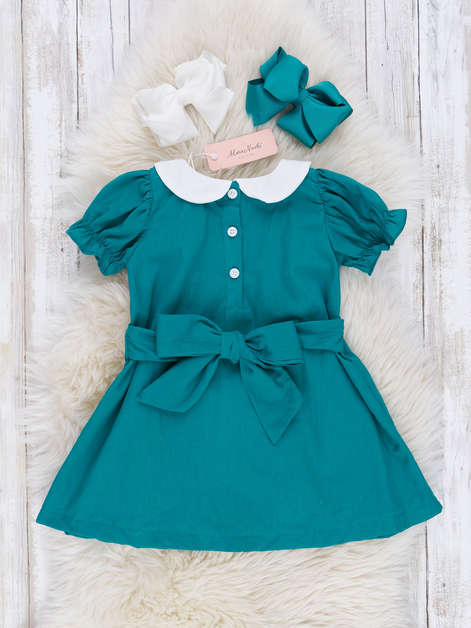 Ocean Blue Floral Dress - Marie Nicole Clothing