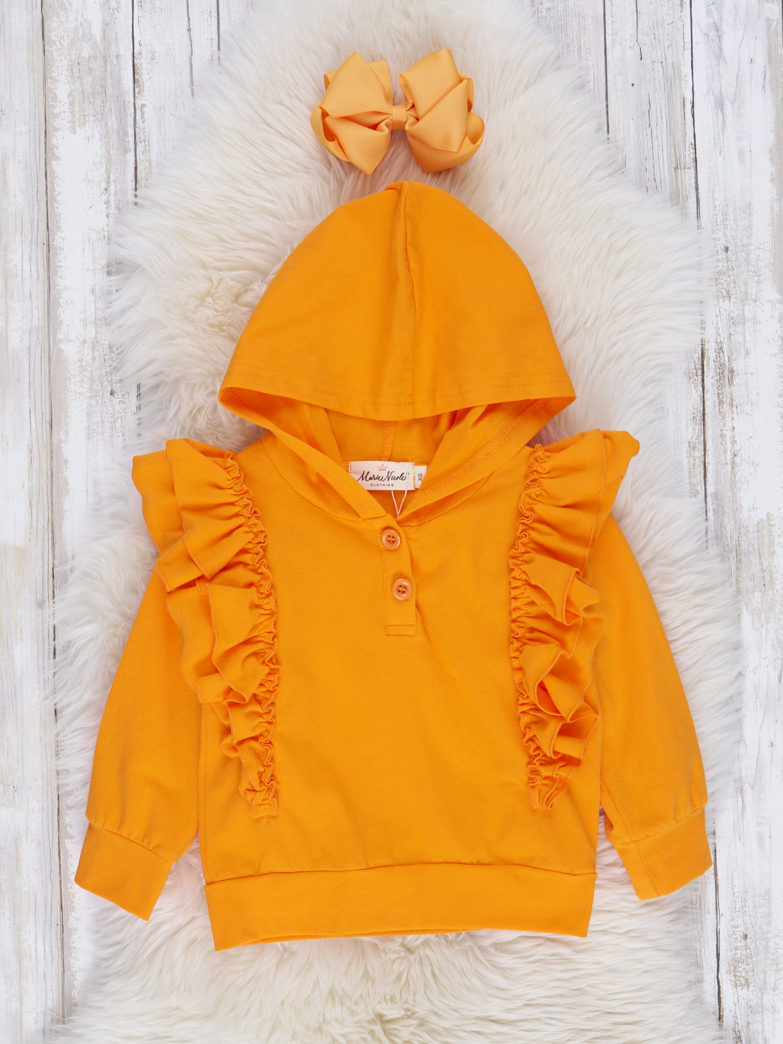 Ruffle Hoodie Top - Marie Nicole Clothing