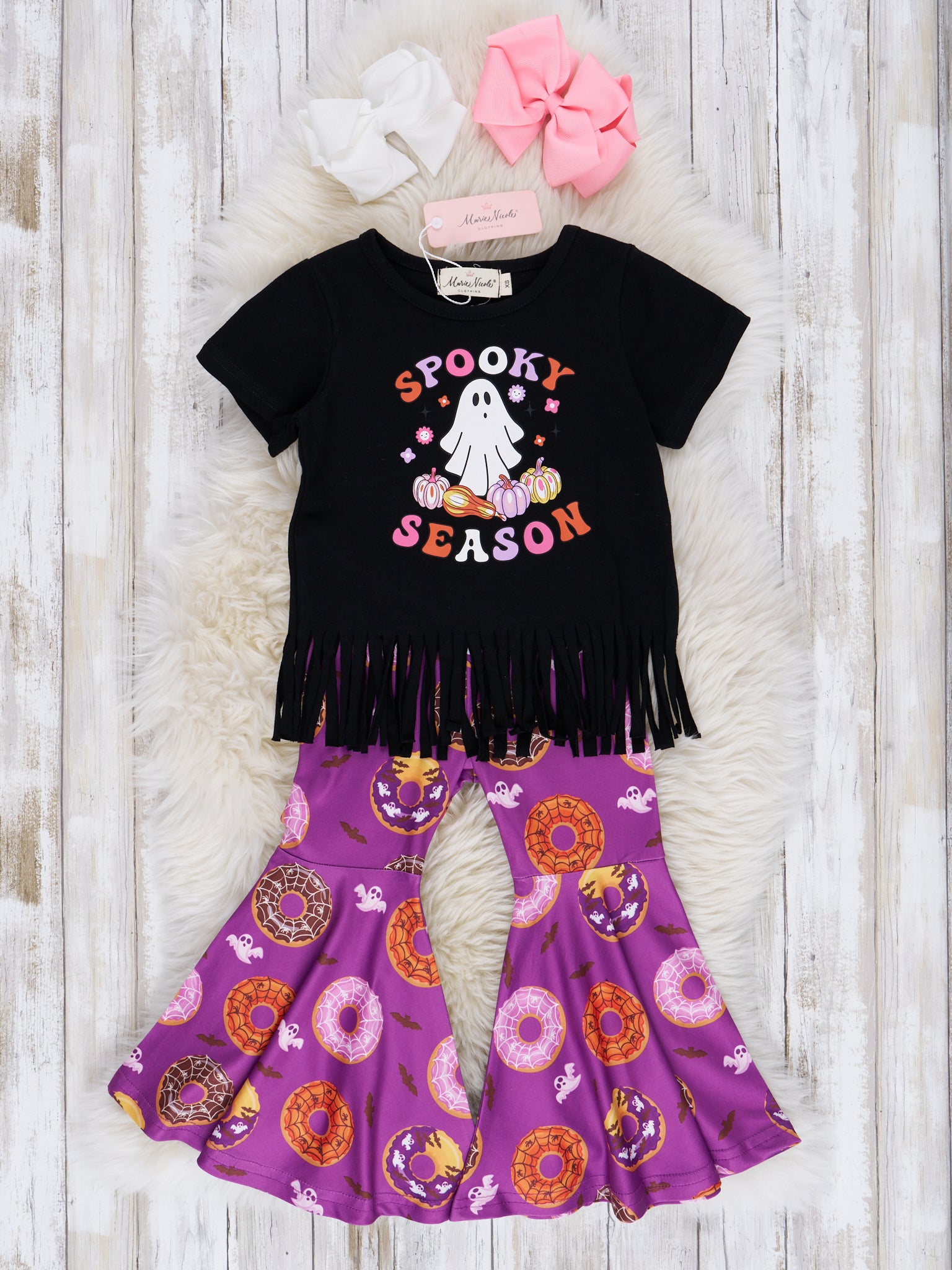 Spooky Donuts Fringe Bell Bottom Outfit - Marie Nicole Clothing