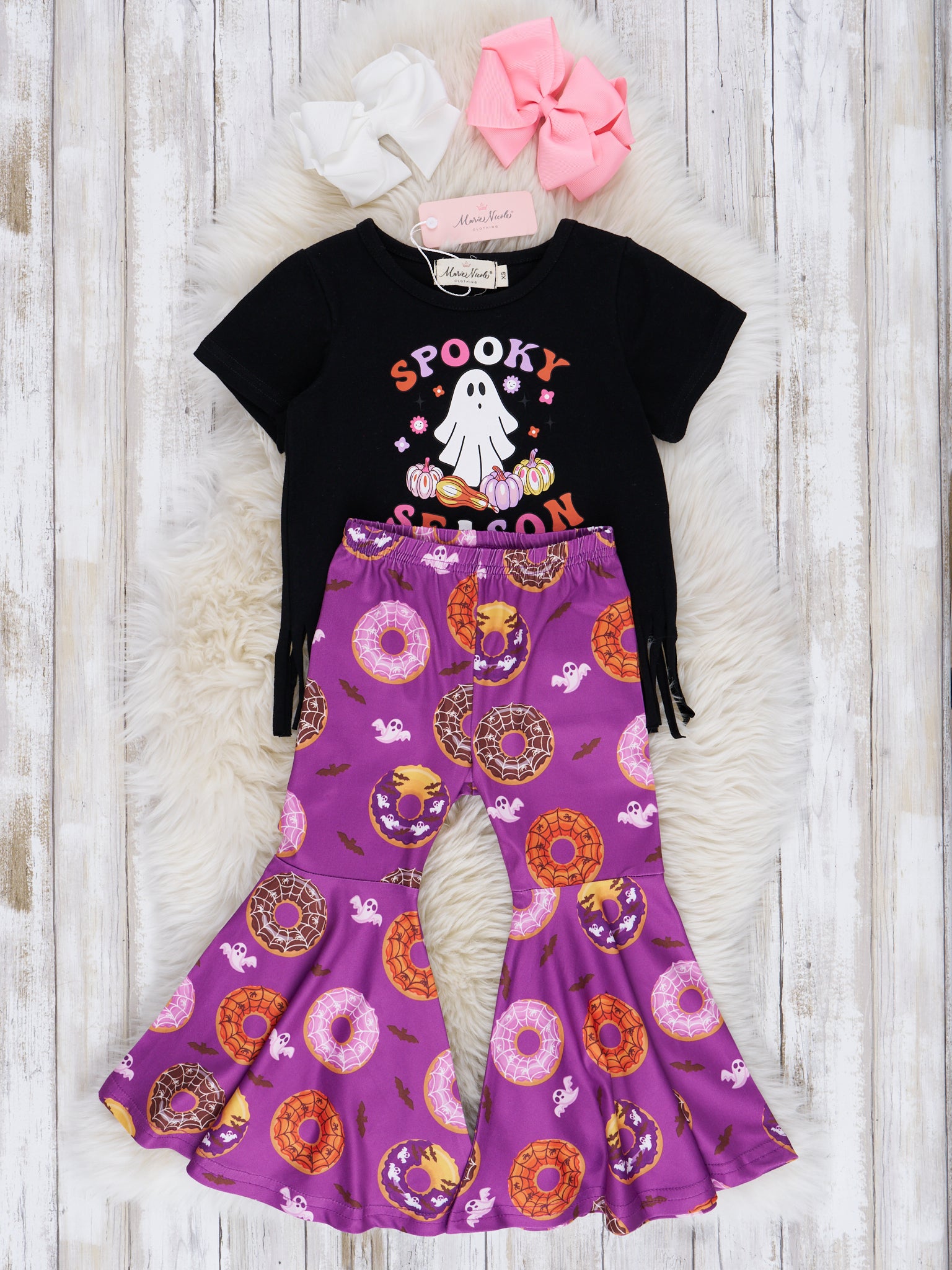 Spooky Donuts Fringe Bell Bottom Outfit - Marie Nicole Clothing