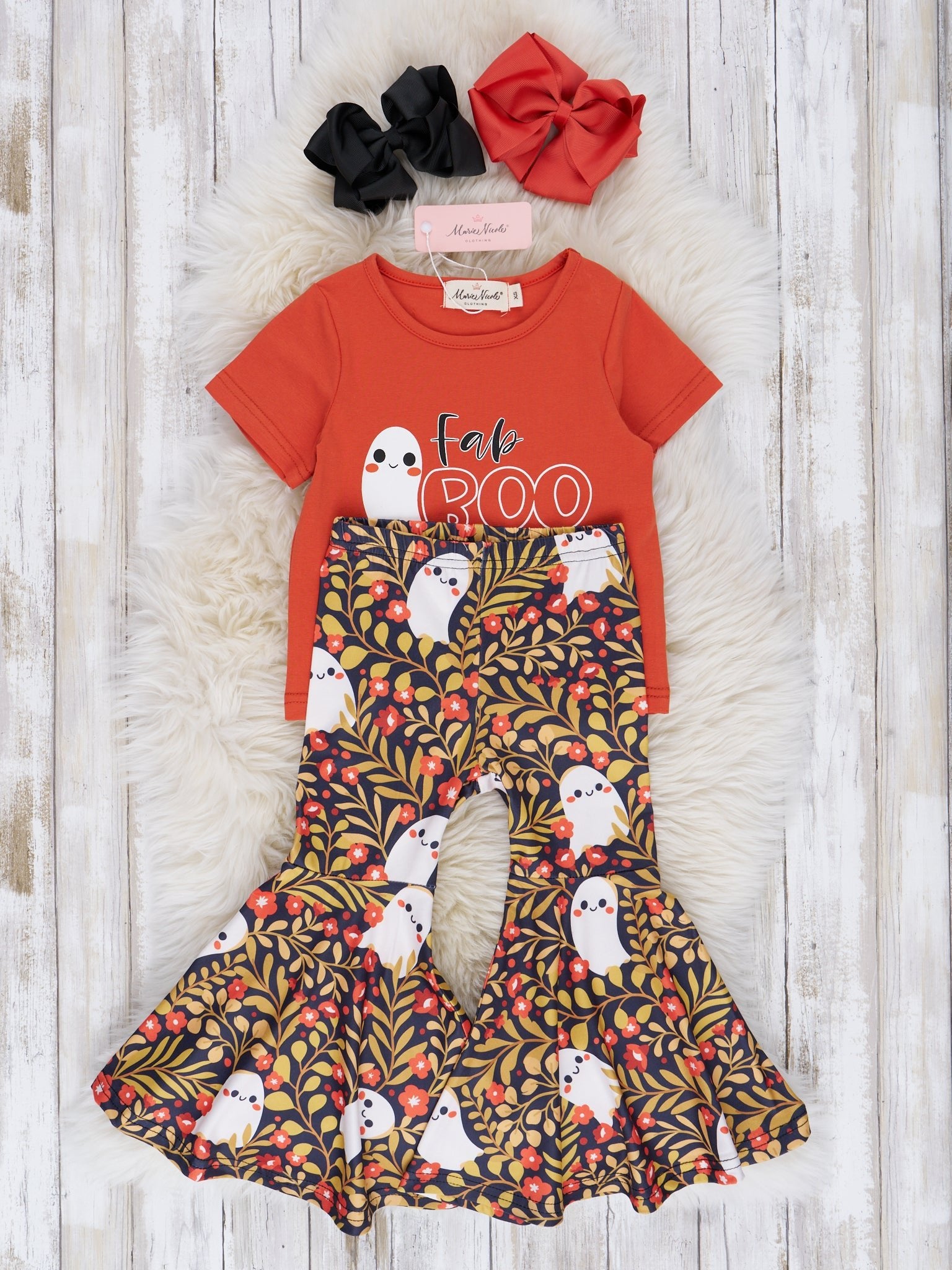 Orange Fab - BOO - lous Ghost Bell Bottom Outfit - Marie Nicole Clothing