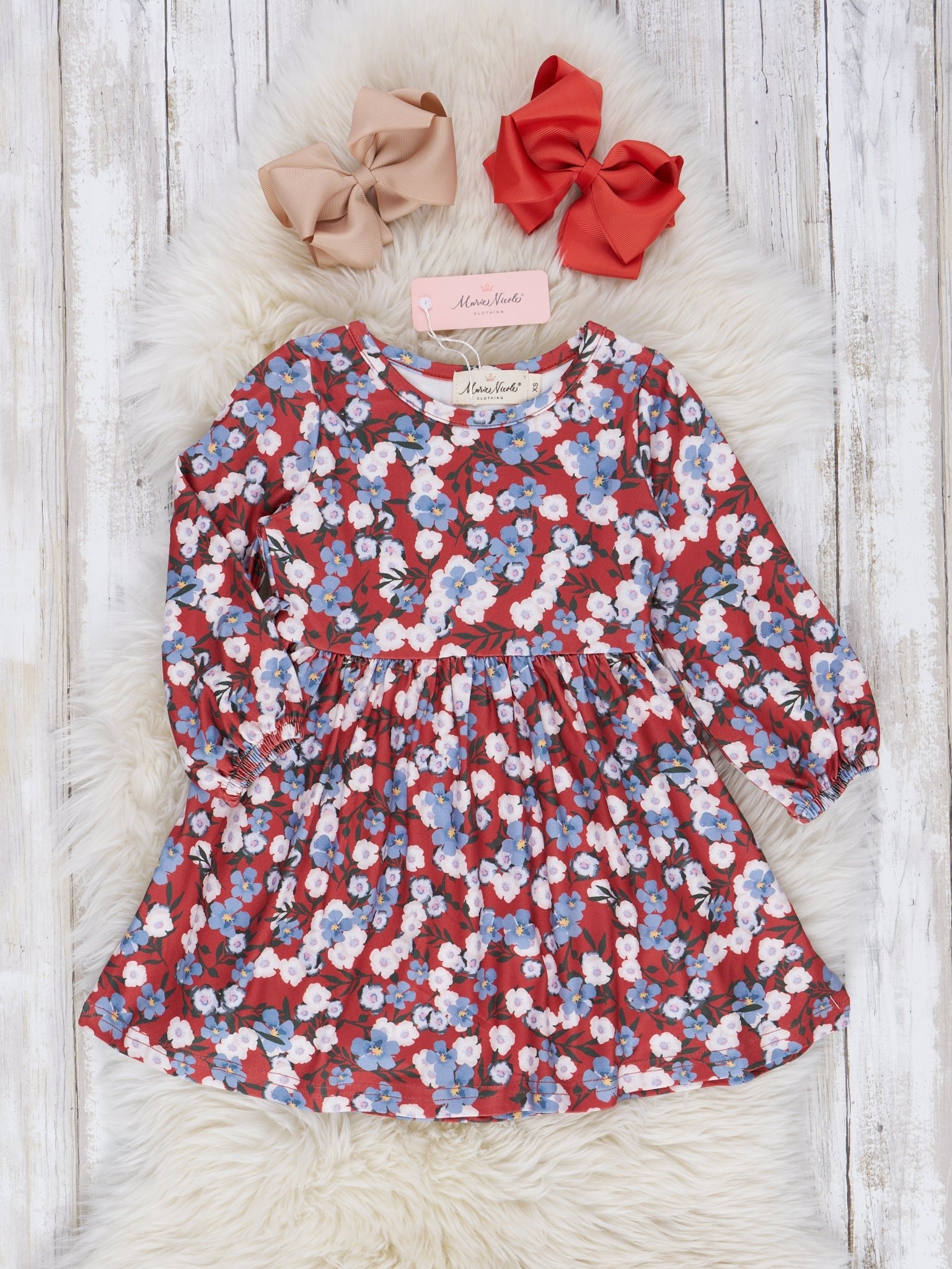 Mulberry Blooms Fur Vest Outfit - Marie Nicole Clothing