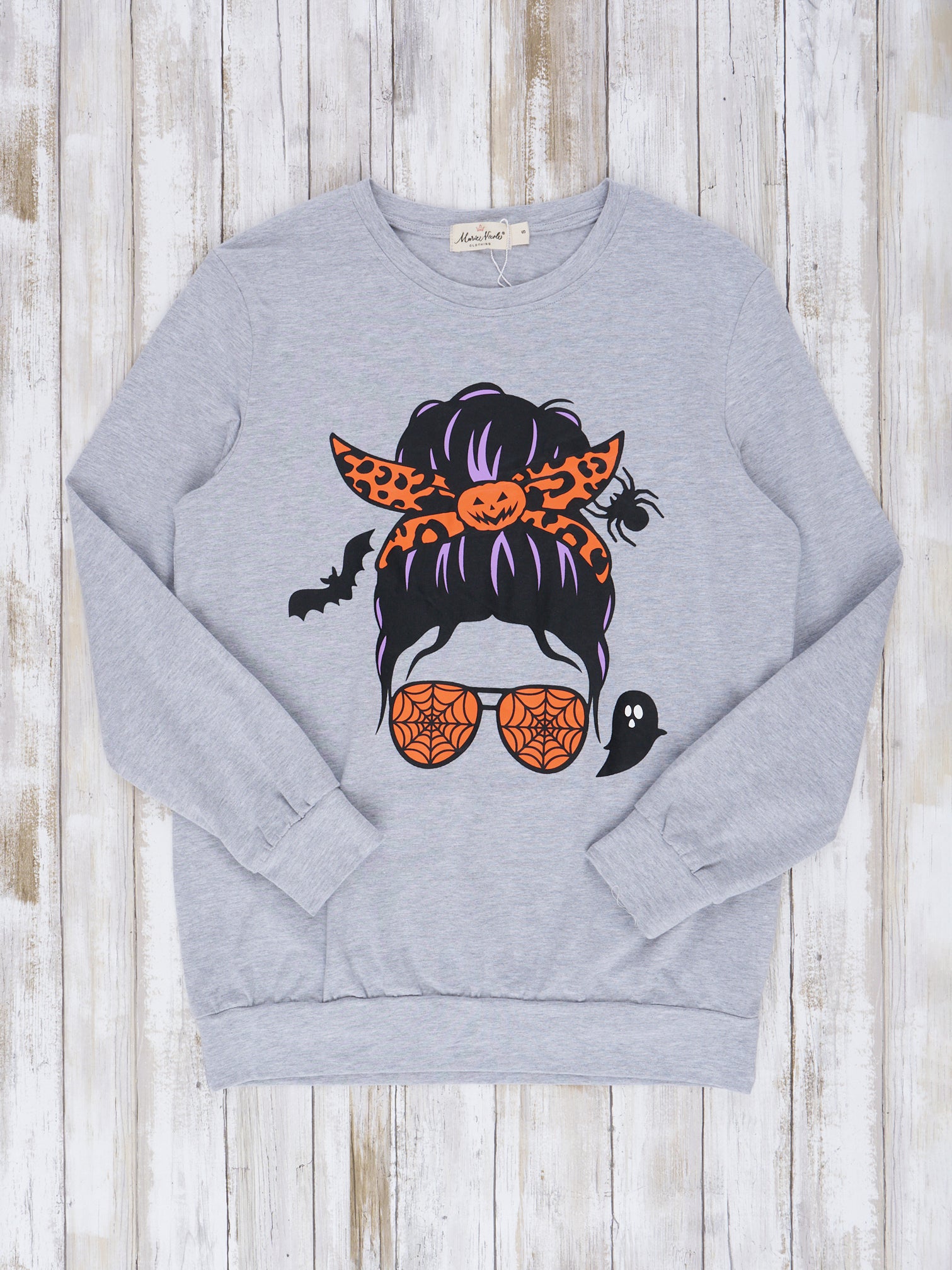 Mom & Me Grey Spooky Buns Crewneck Shirt - Marie Nicole Clothing
