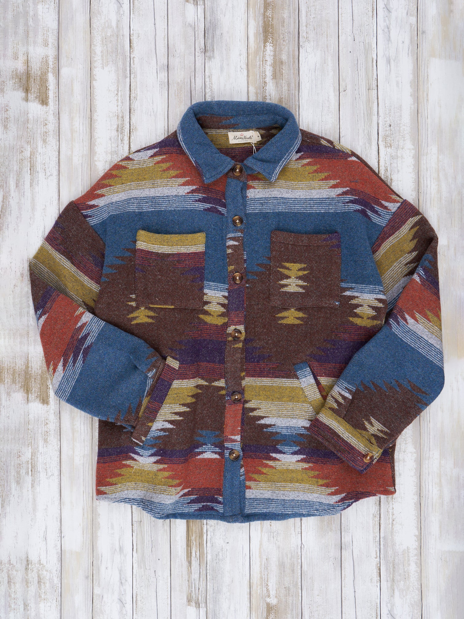 Mom & Me Turquoise Aztec Print Shacket - Marie Nicole Clothing