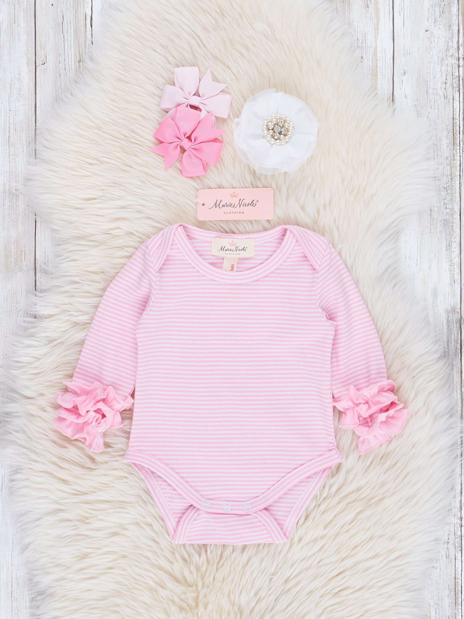 Striped Icing Ruffle Outfit - Marie Nicole Clothing