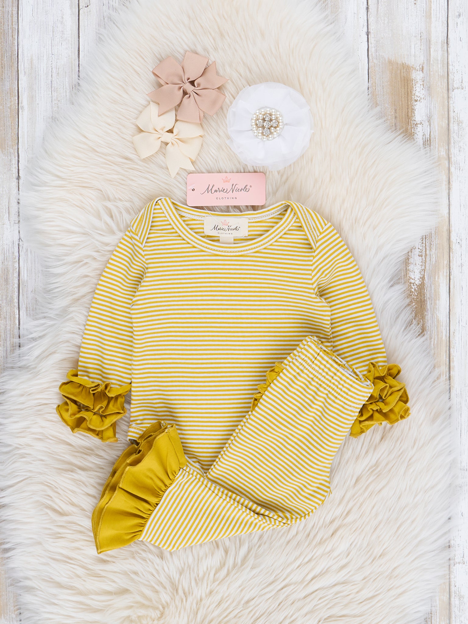 Striped Icing Ruffle Outfit - Marie Nicole Clothing