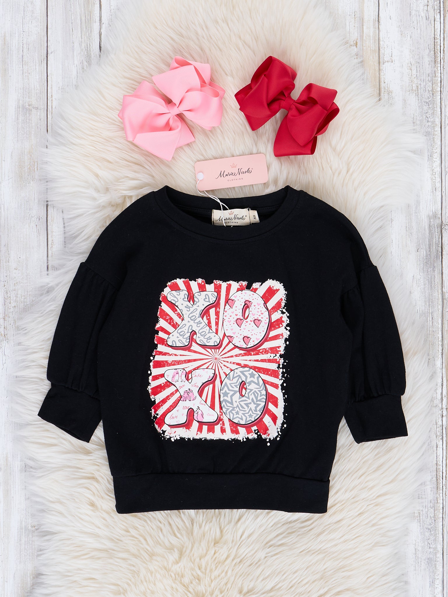 Black & Red XOXO Shirt - Marie Nicole Clothing