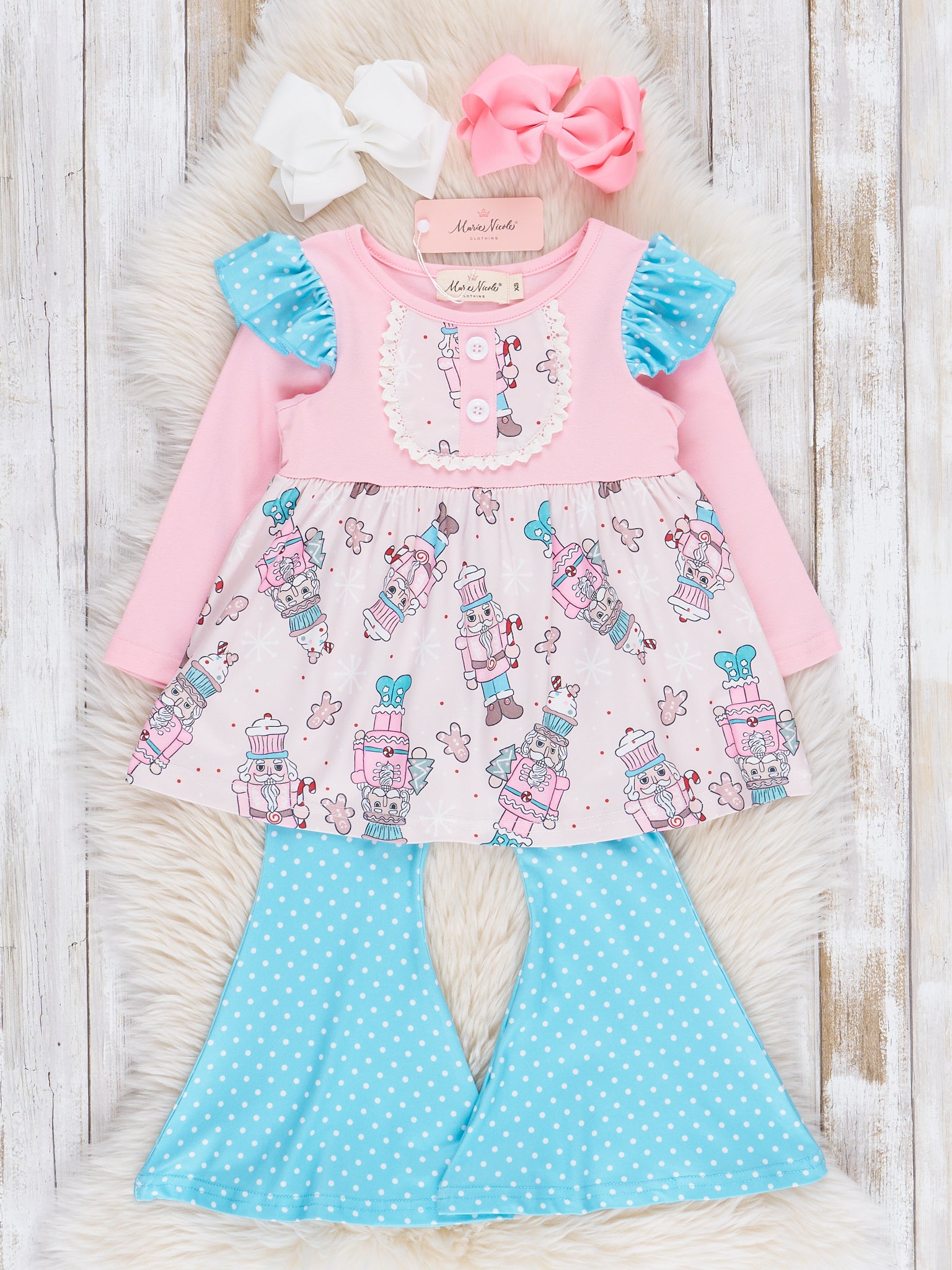 Pink Nutcraker Ruffle Outfit - Marie Nicole Clothing