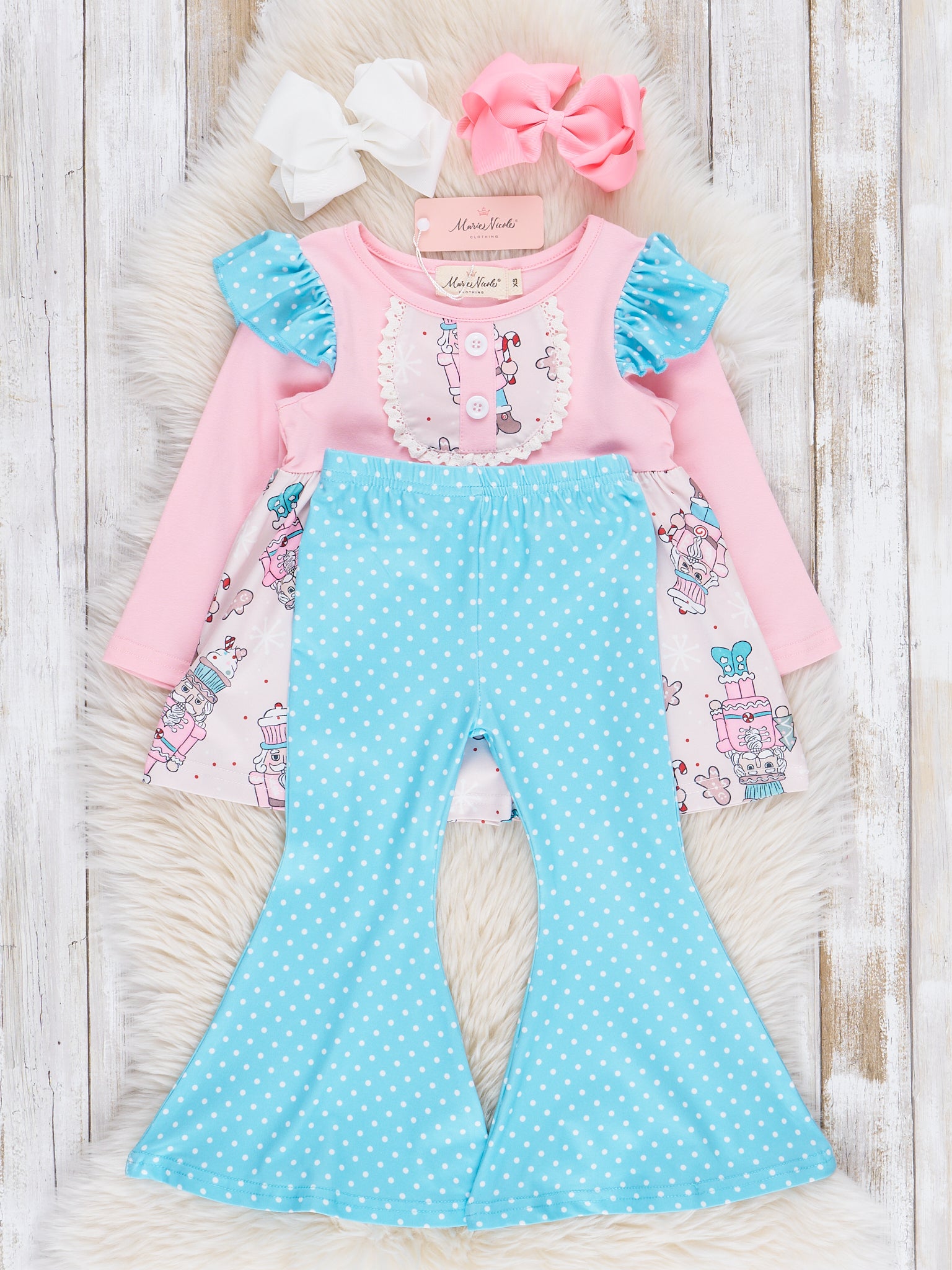 Pink Nutcraker Ruffle Outfit - Marie Nicole Clothing