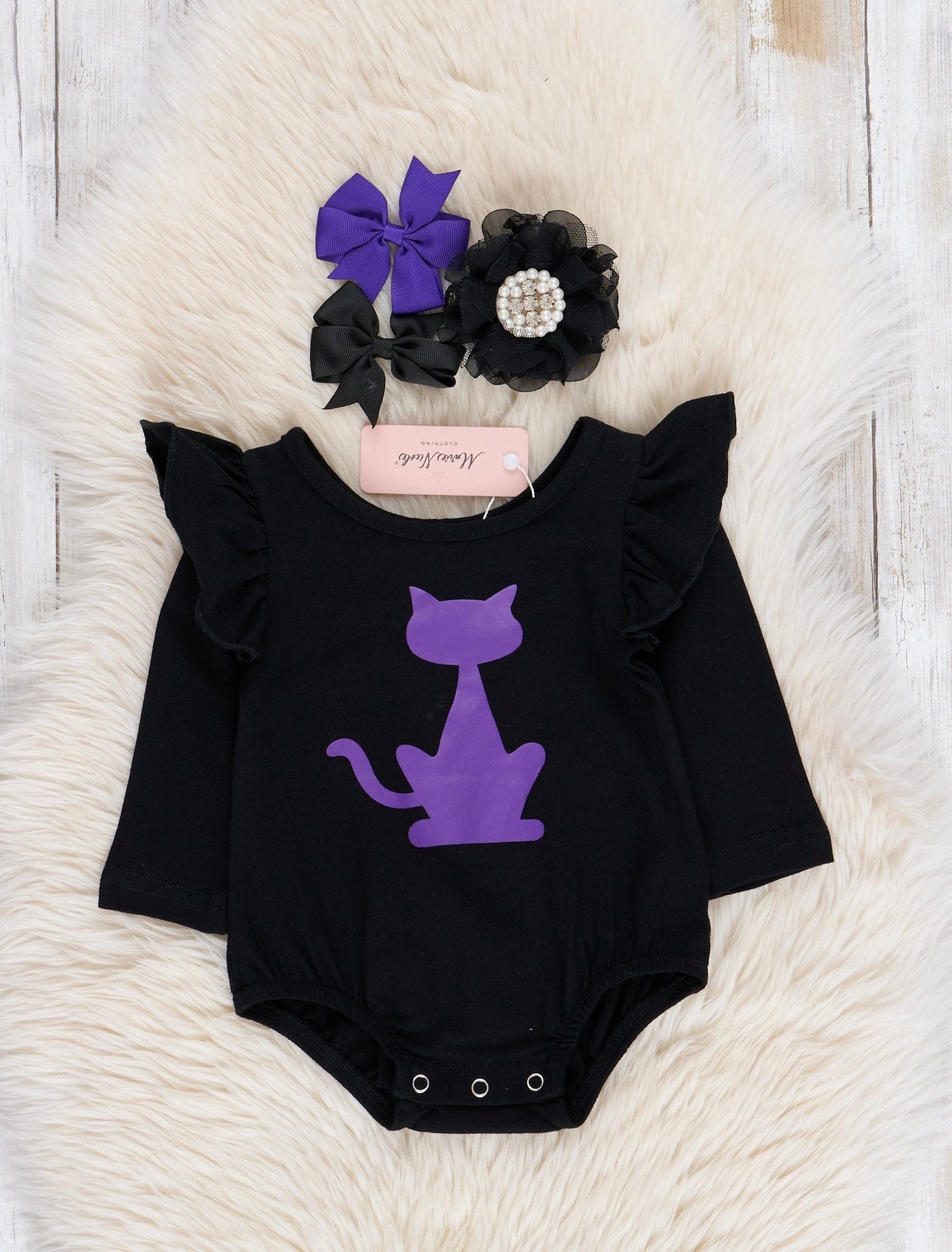 Black & Purple Cat Ruffle Tulle Outfit - Marie Nicole Clothing