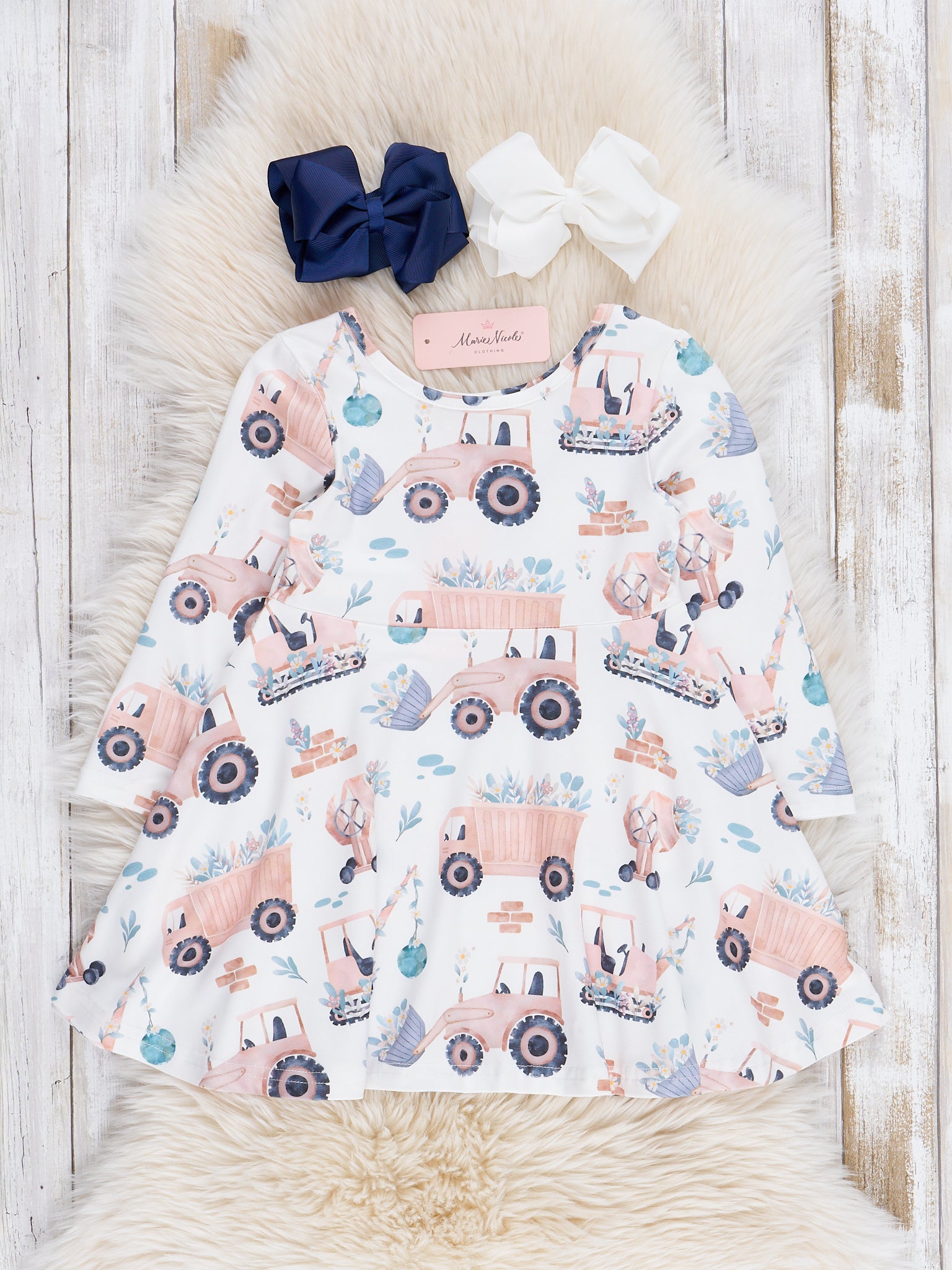 Tan Farm Day Swing Dress - Marie Nicole Clothing