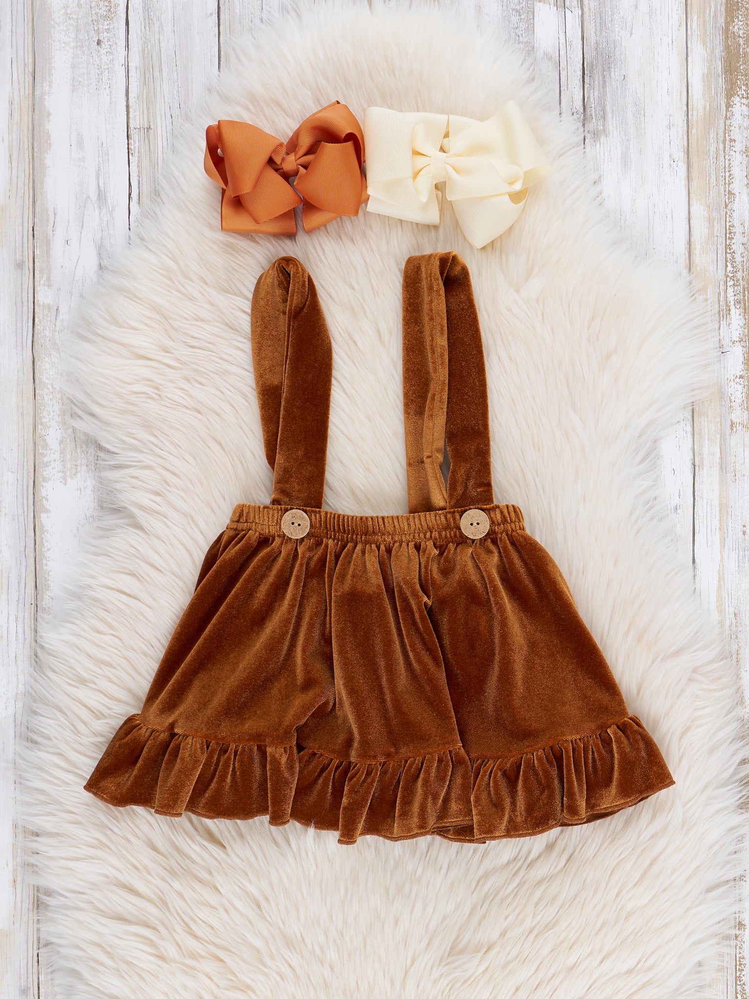 Black & Bronze Floral Velvet Ruffle Skirtall Set - Marie Nicole Clothing