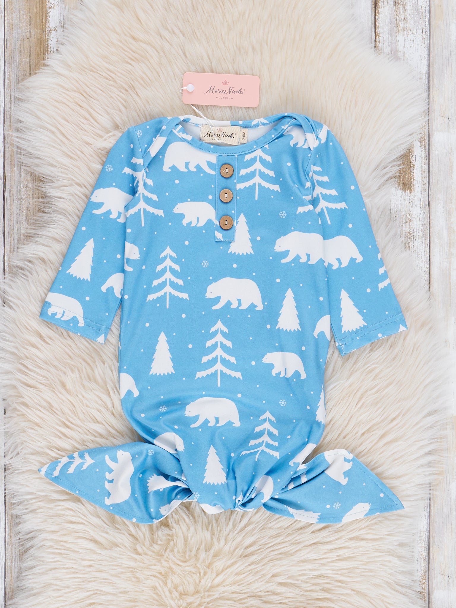Polar Holiday Knot Gown - Marie Nicole Clothing