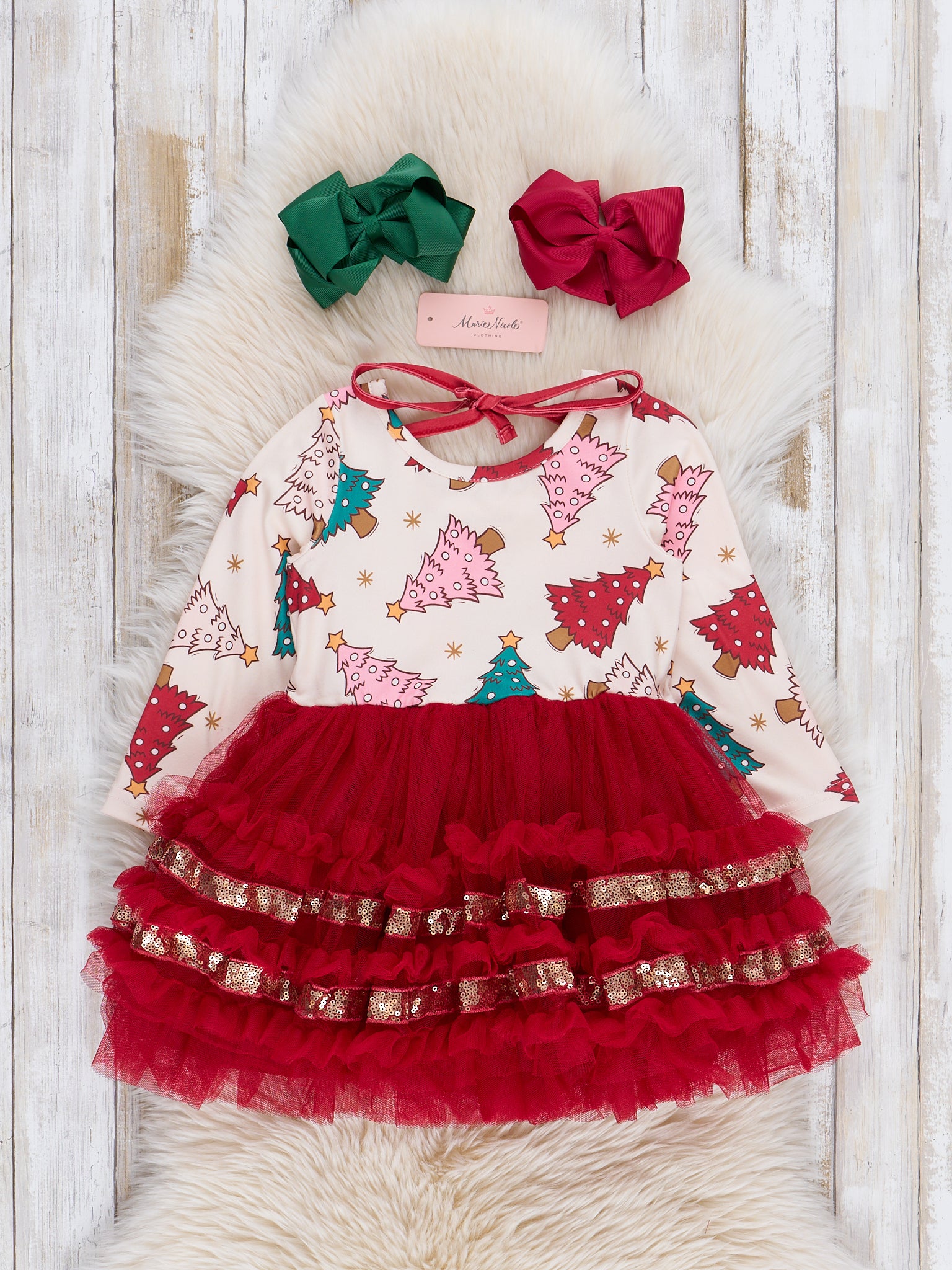 Whimsy Trees Tiered Ruffle Tulle Dress - Marie Nicole Clothing