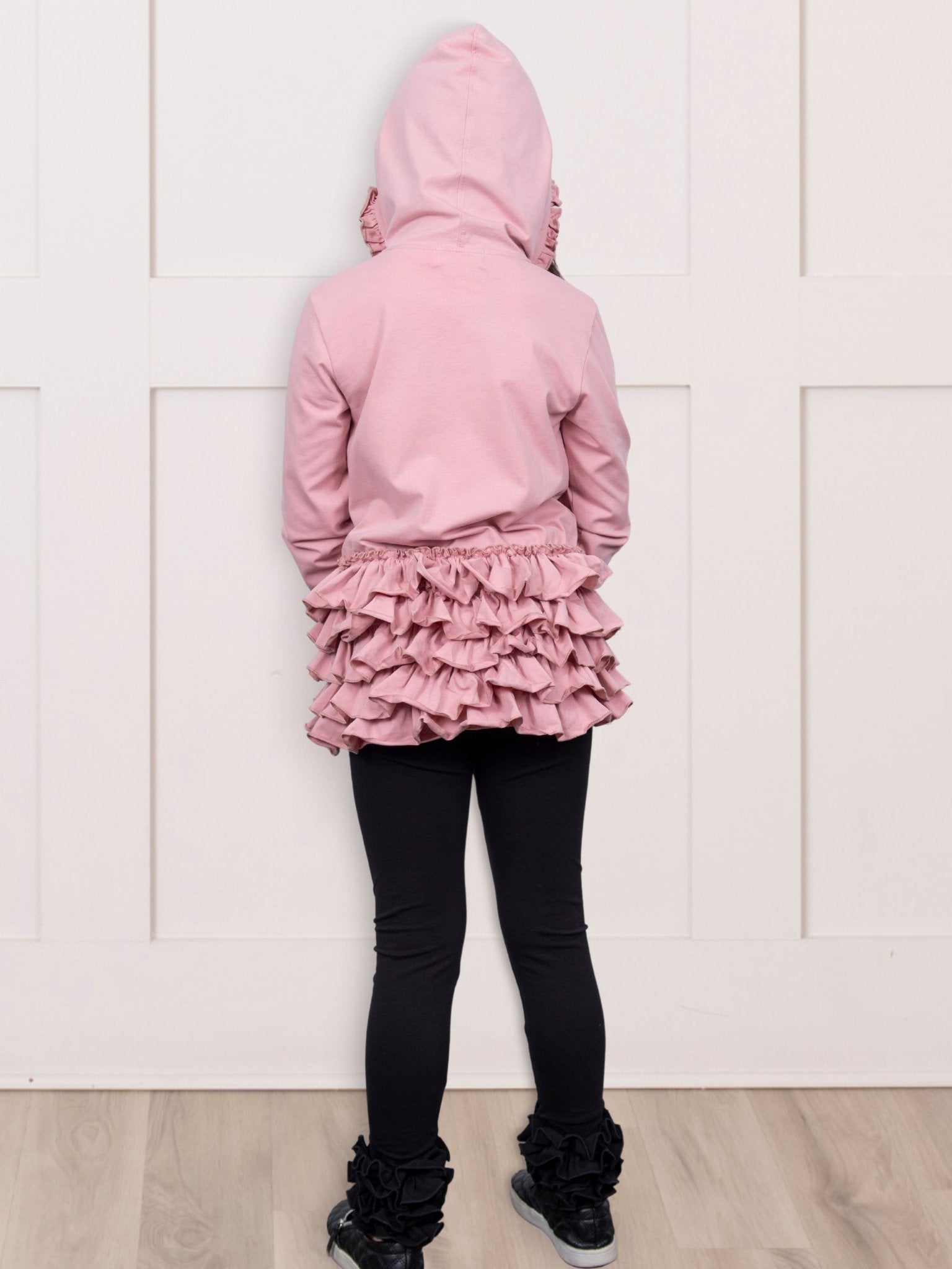 Cotton Ruffle Hooded Cardigan - Multiple Colors - Marie Nicole Clothing
