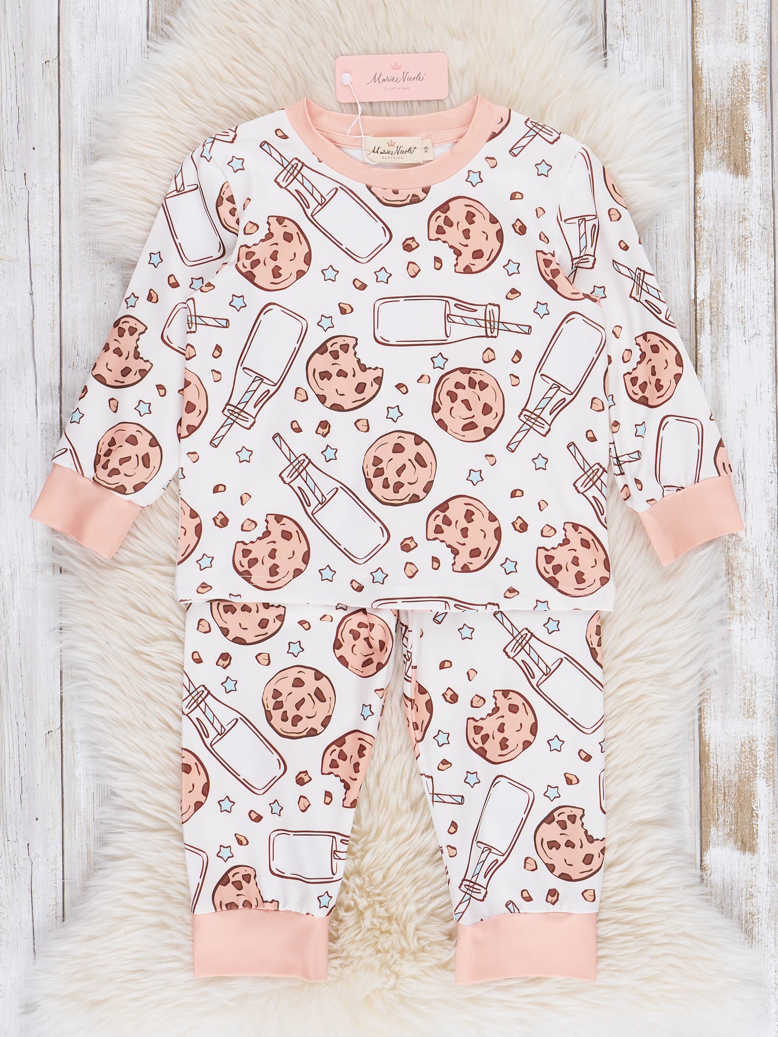 Peach Milk & Cookies Pajamas - Marie Nicole Clothing