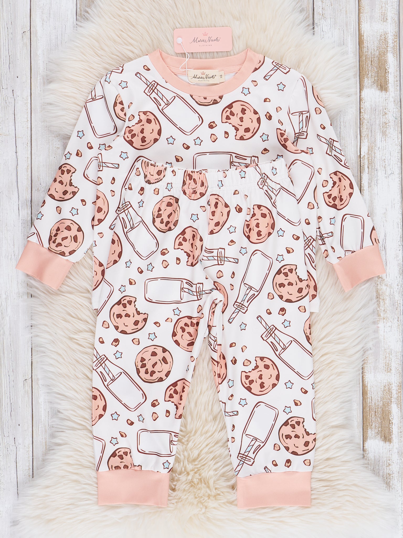 Peach Milk & Cookies Pajamas - Marie Nicole Clothing