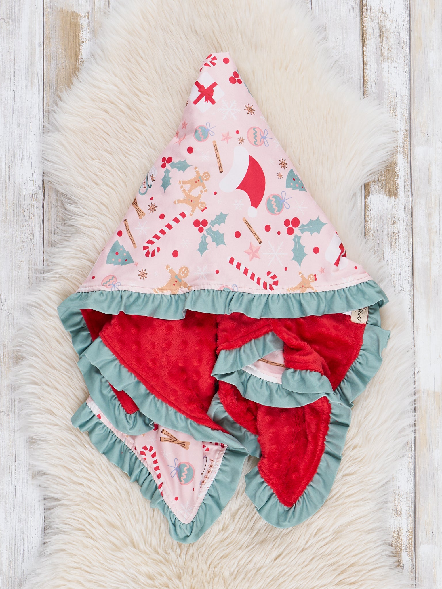 Olive Jolly Time Ruffle Minky Blanket - Marie Nicole Clothing