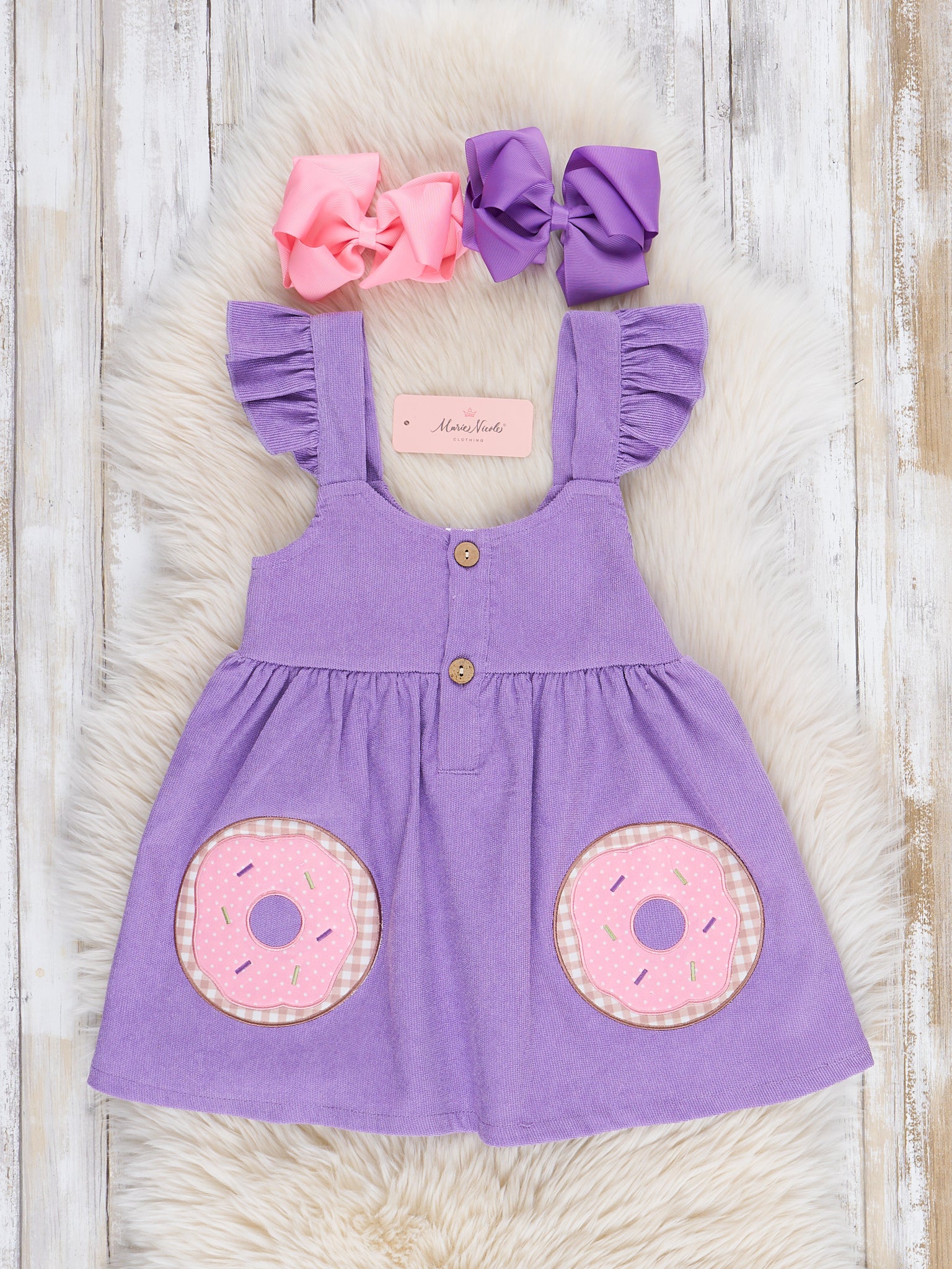 Purple Donuts Ruffle Skirtall Set - Marie Nicole Clothing