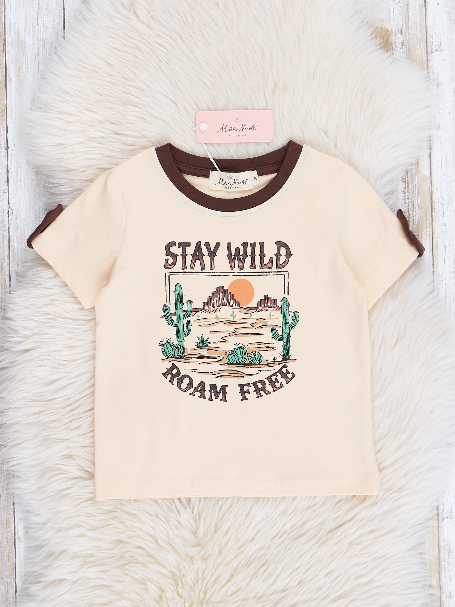 Tan "Stay Wild" Shirt - Marie Nicole Clothing