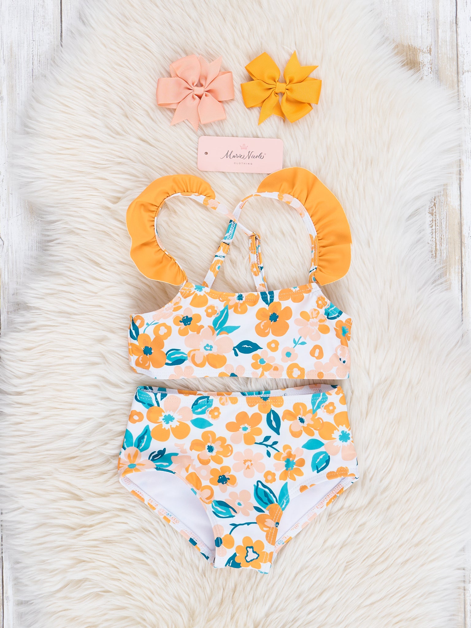 Mom & Me Golden Garden Ruffle Swimsuit - Marie Nicole Clothing