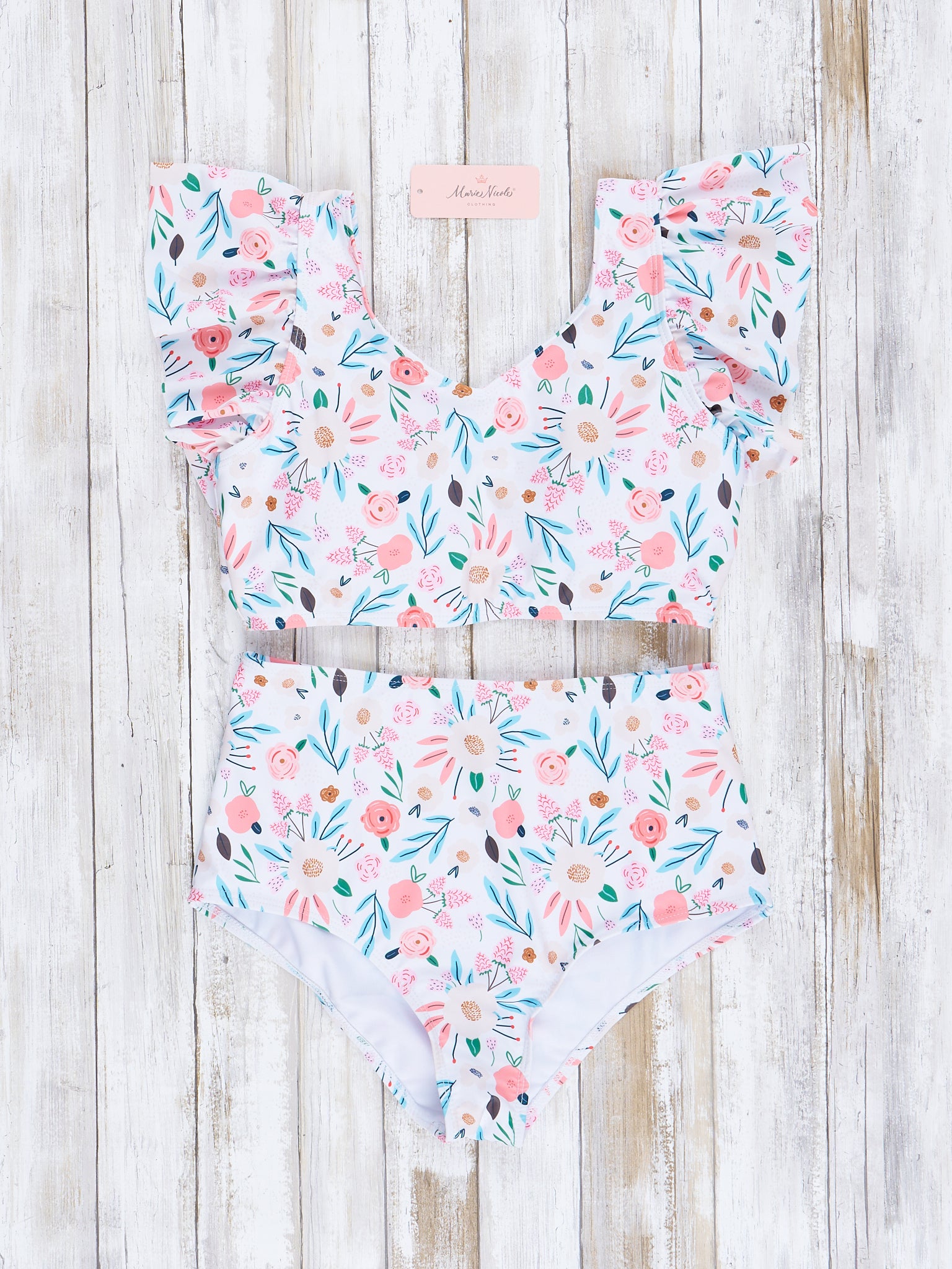 Mom & Me Pretty Primrose Ruffle Swimsuit - Marie Nicole Clothing