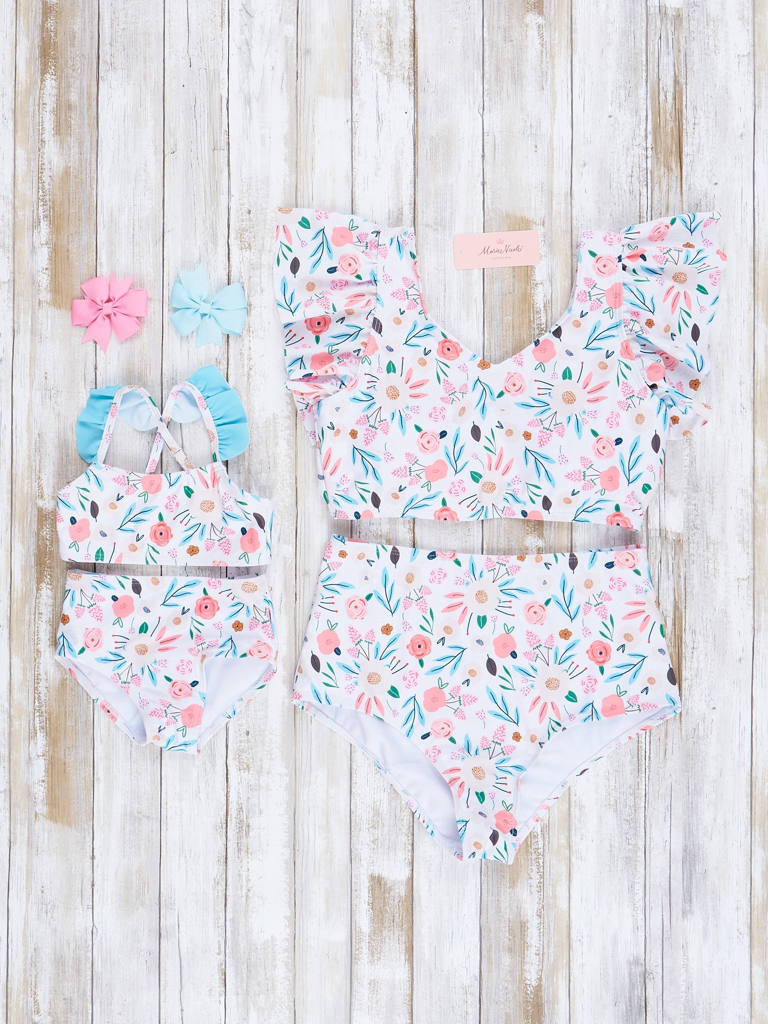 Mom & Me Pretty Primrose Ruffle Swimsuit - Marie Nicole Clothing
