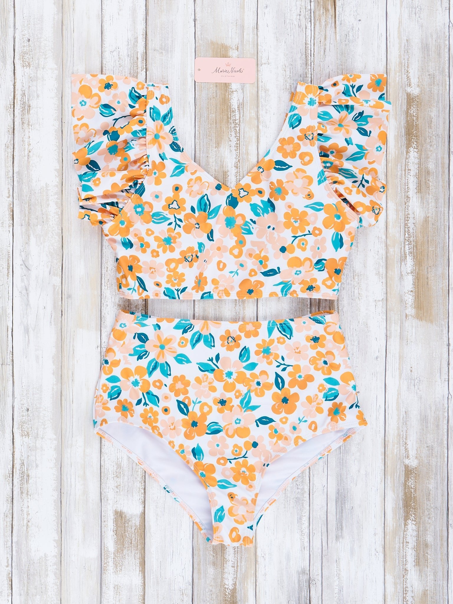 Mom & Me Golden Garden Ruffle Swimsuit - Marie Nicole Clothing