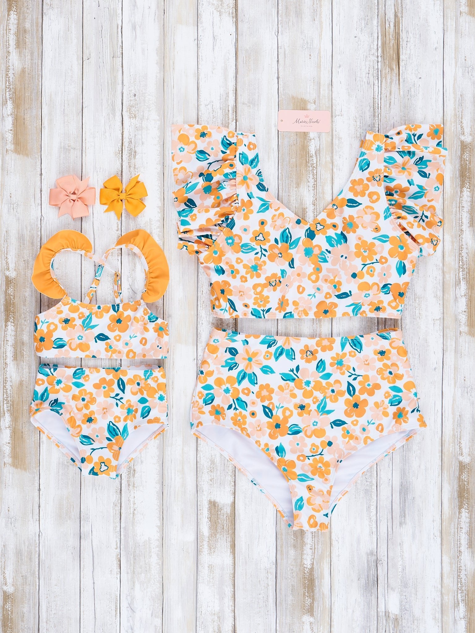 Mom & Me Golden Garden Ruffle Swimsuit - Marie Nicole Clothing