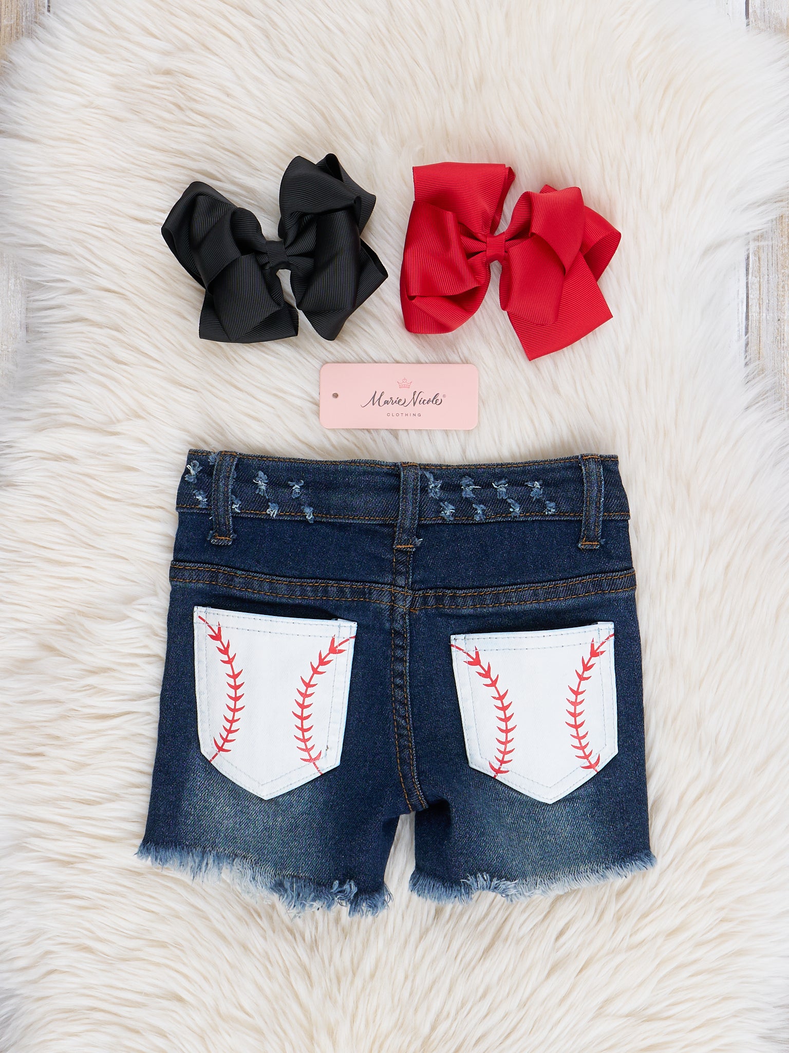 Baseball Season Denim Shorts Outfit - Marie Nicole Clothing
