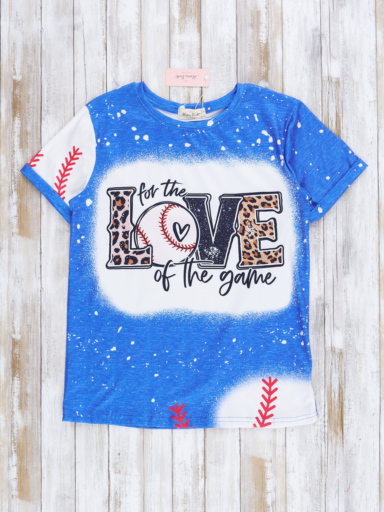Mom & Me Blue Splatter Baseball Love Shirt - Marie Nicole Clothing