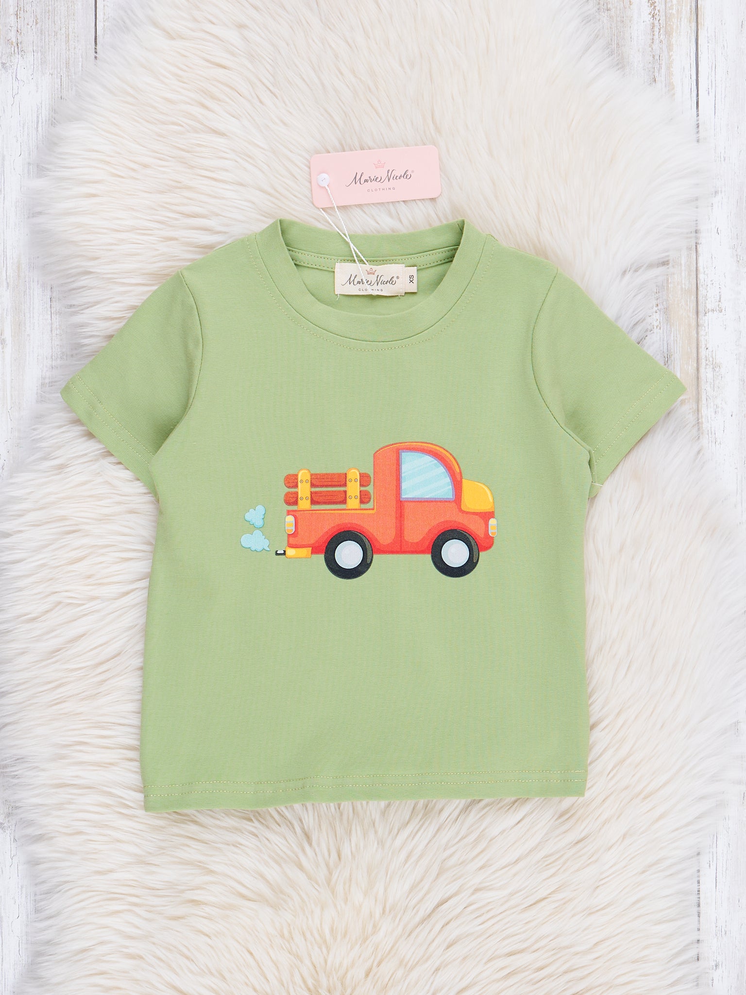 Pistachio Green Truck Shirt - Marie Nicole Clothing