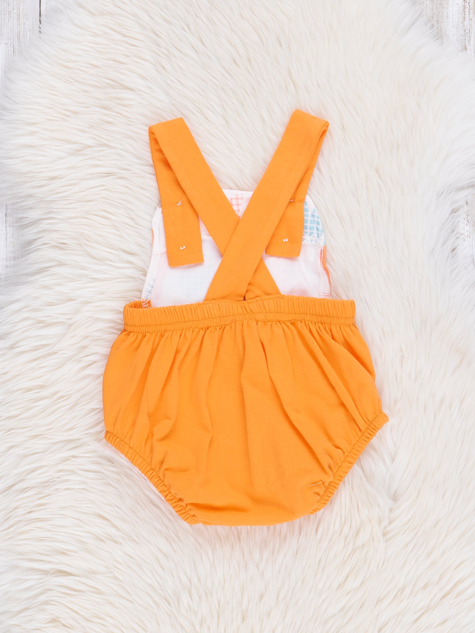 Orange Bunny Party Bubble Romper - Marie Nicole Clothing