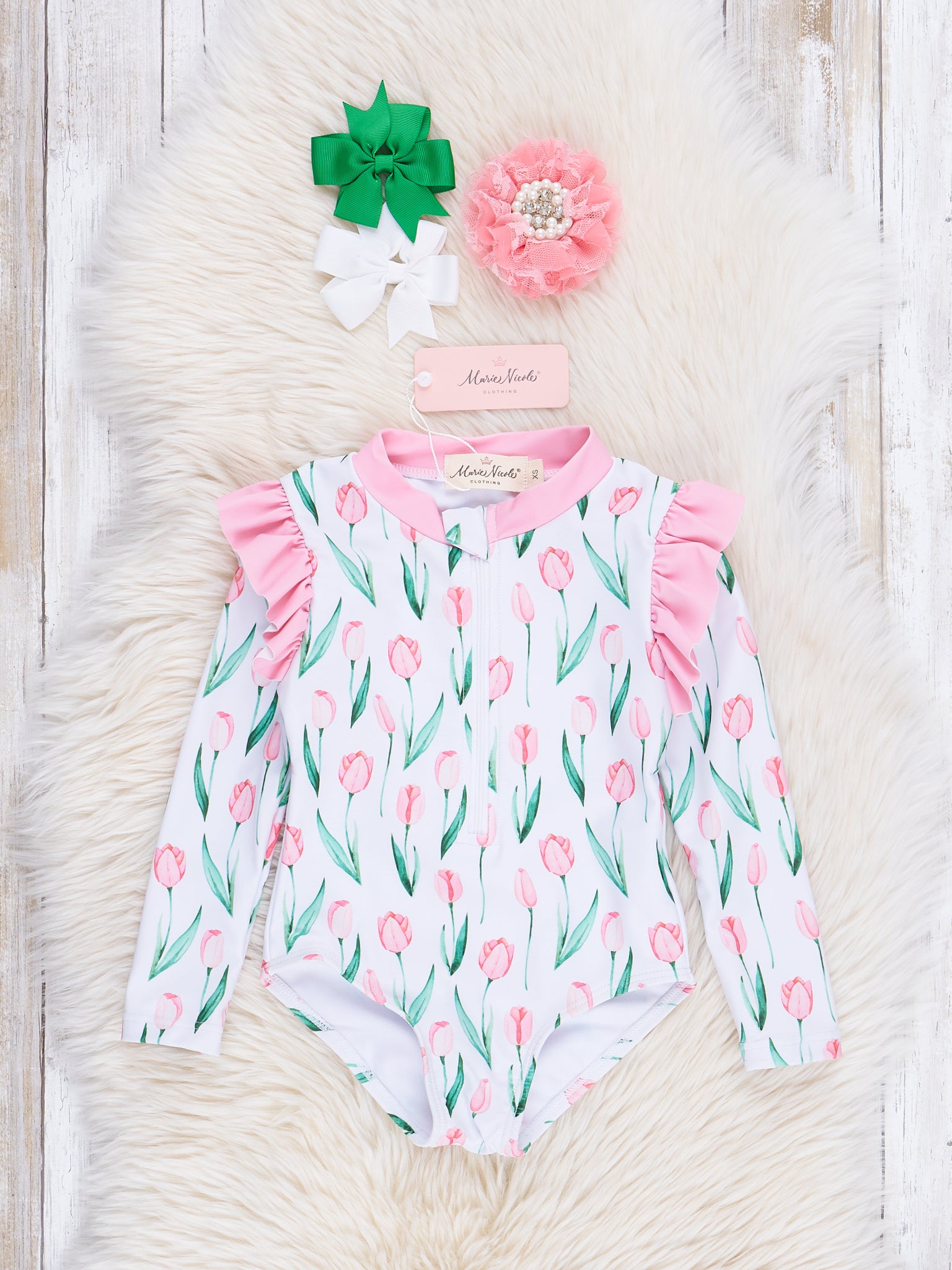 Tulip Garden Ruffle One - Piece Swimsuit - Marie Nicole Clothing