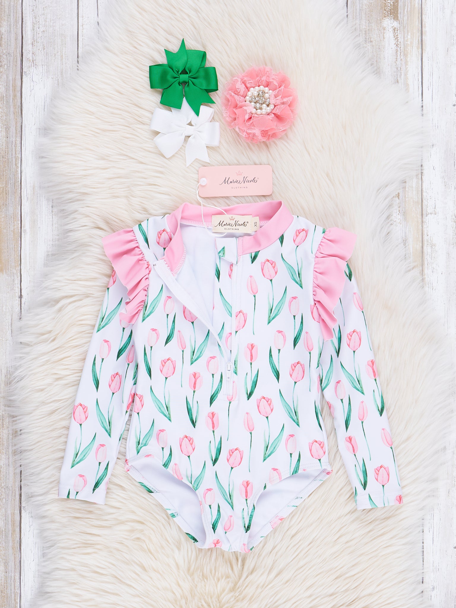 Tulip Garden Ruffle One - Piece Swimsuit - Marie Nicole Clothing